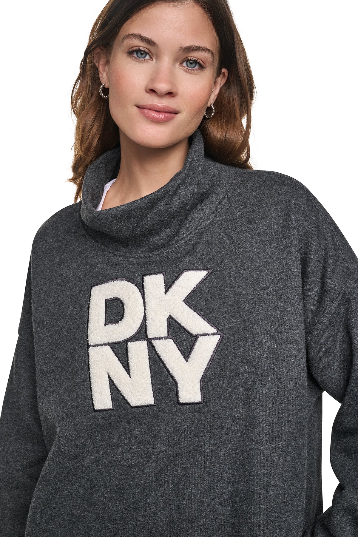 CHENILLE LOGO MOCK NECK SWEATSHIRT VIEW 2