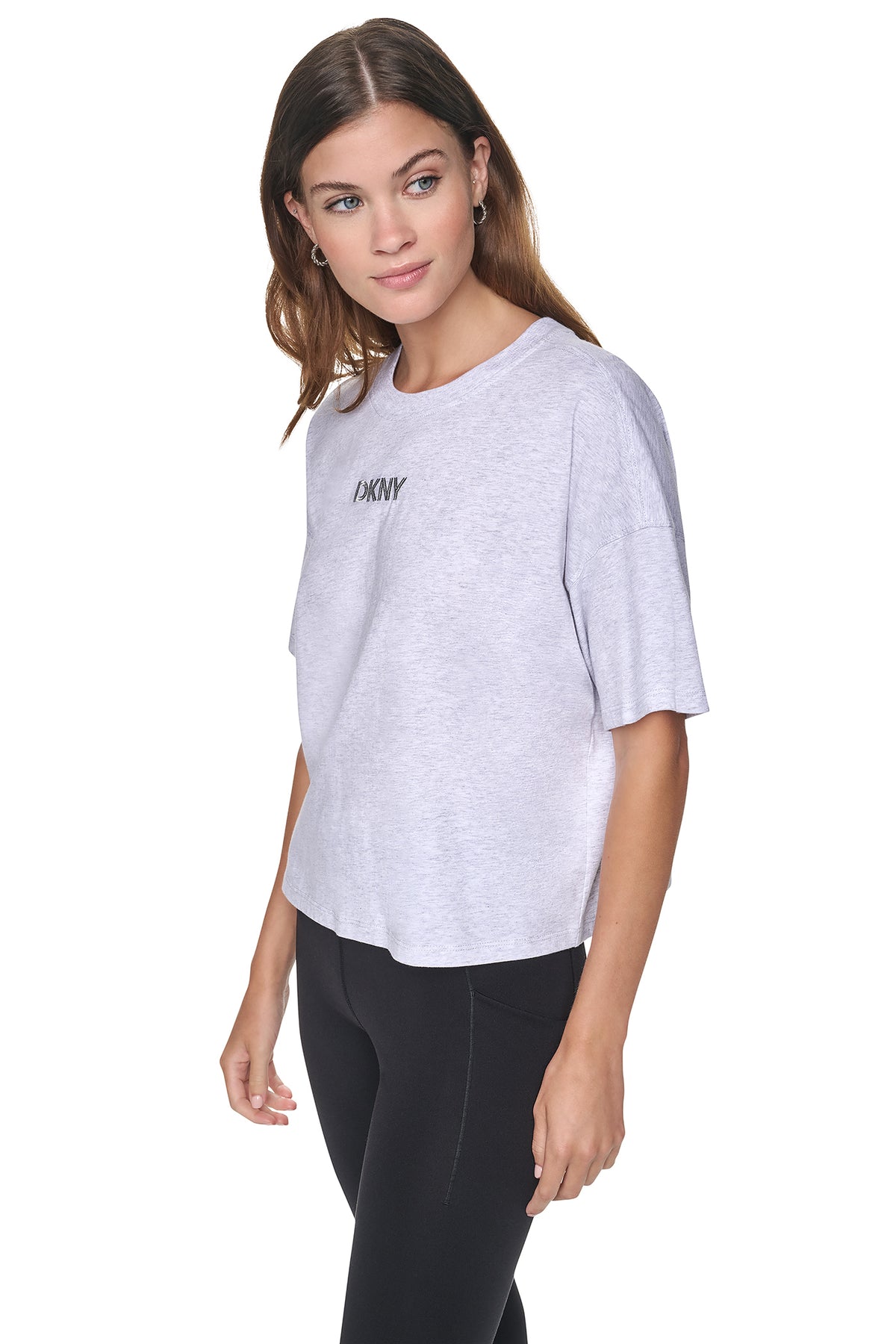 METALLIC EMBROIDERY LOGO BOXY TEE VIEW 2
