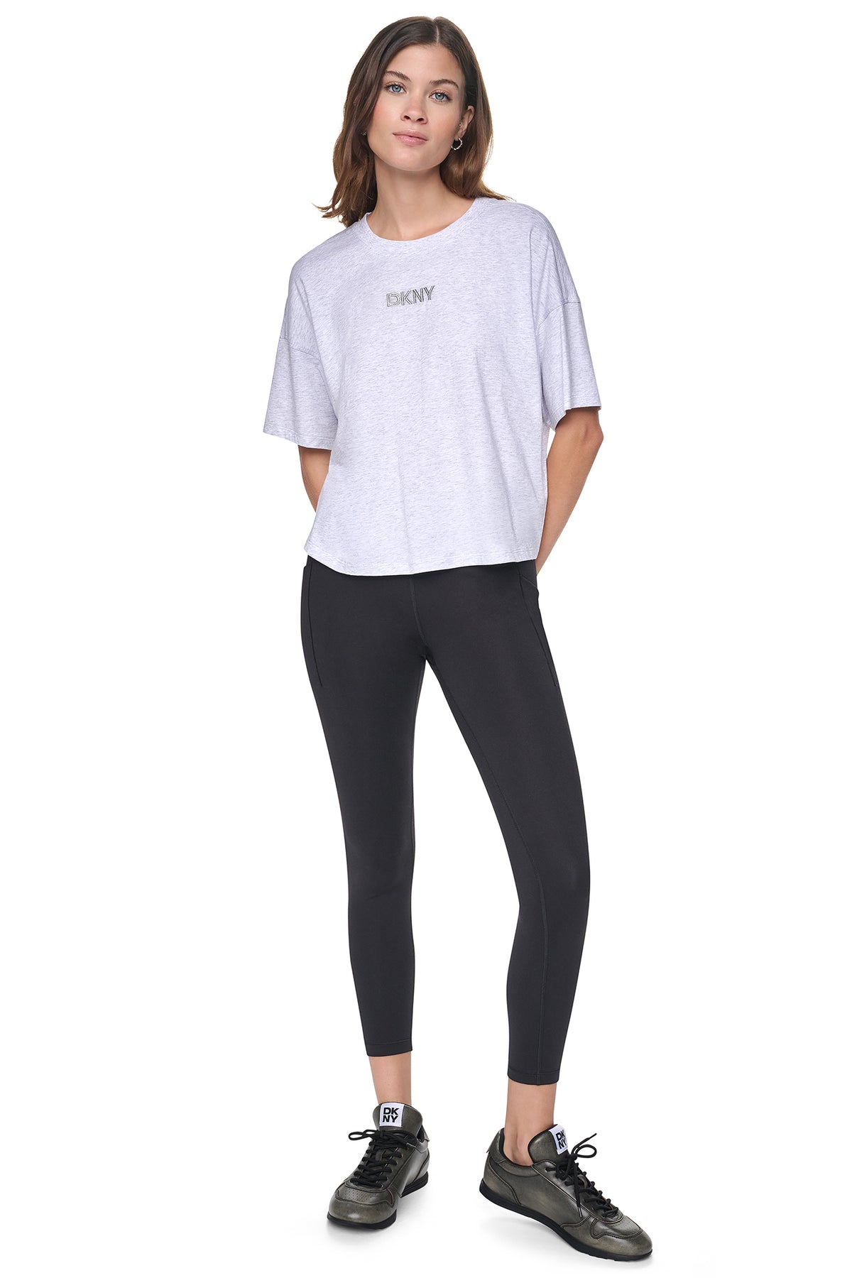 METALLIC EMBROIDERY LOGO BOXY TEE VIEW 2