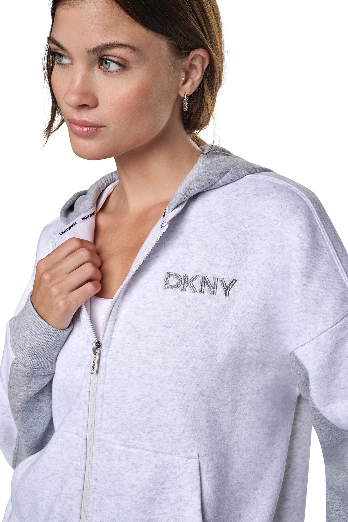 METALLIC EMBROIDERY LOGO OVERSIZED HOODIE VIEW 2