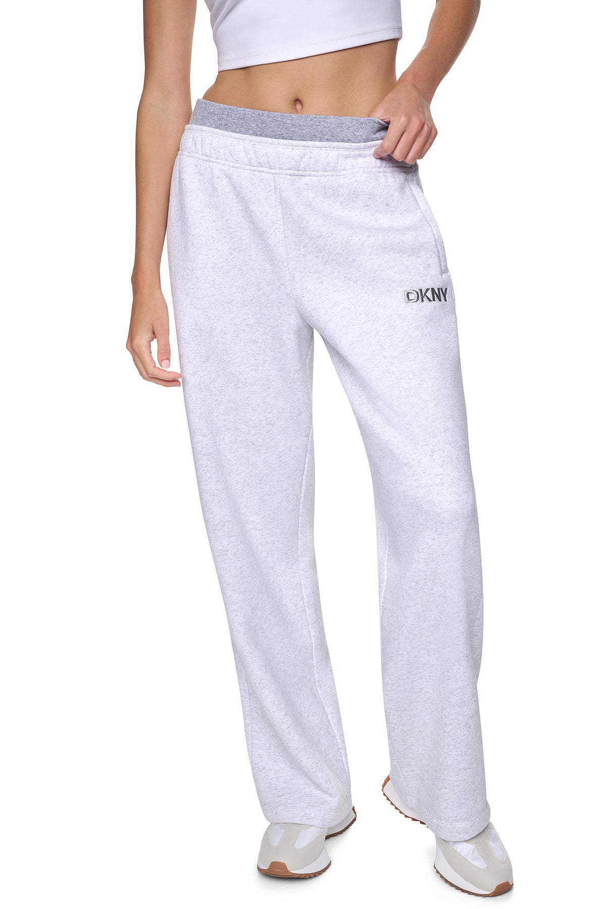 HIGH-RISE METALLIC EMBROIDERY LOGO BOYFRIEND PANT VIEW 2
