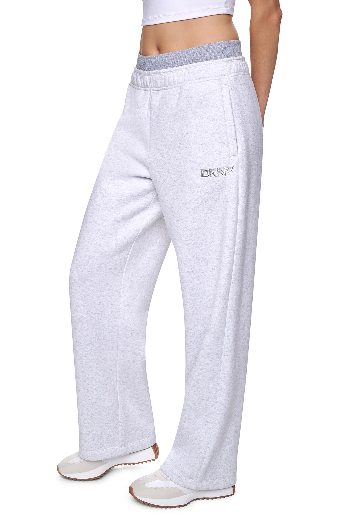 HIGH-RISE METALLIC EMBROIDERY LOGO BOYFRIEND PANT VIEW 2