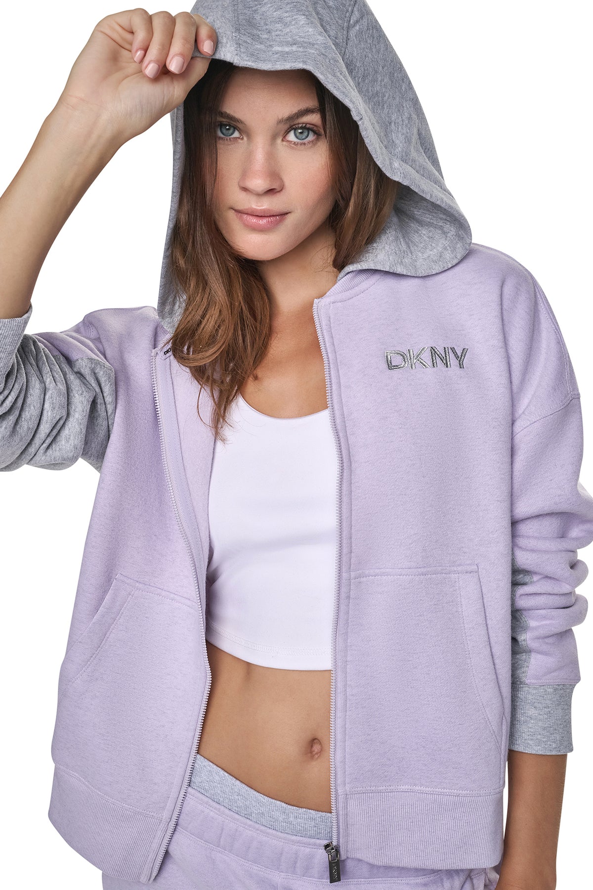 METALLIC EMBROIDERY LOGO OVERSIZED HOODIE VIEW 2