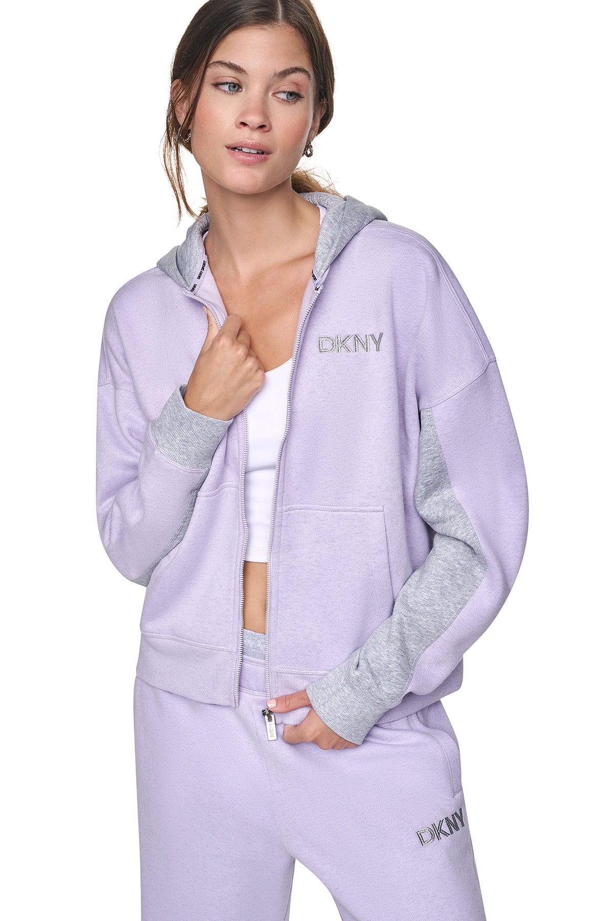 METALLIC EMBROIDERY LOGO OVERSIZED HOODIE VIEW 1