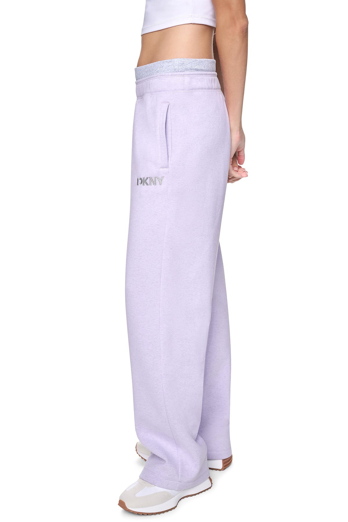 HIGH-RISE METALLIC EMBROIDERY LOGO BOYFRIEND PANT VIEW 2