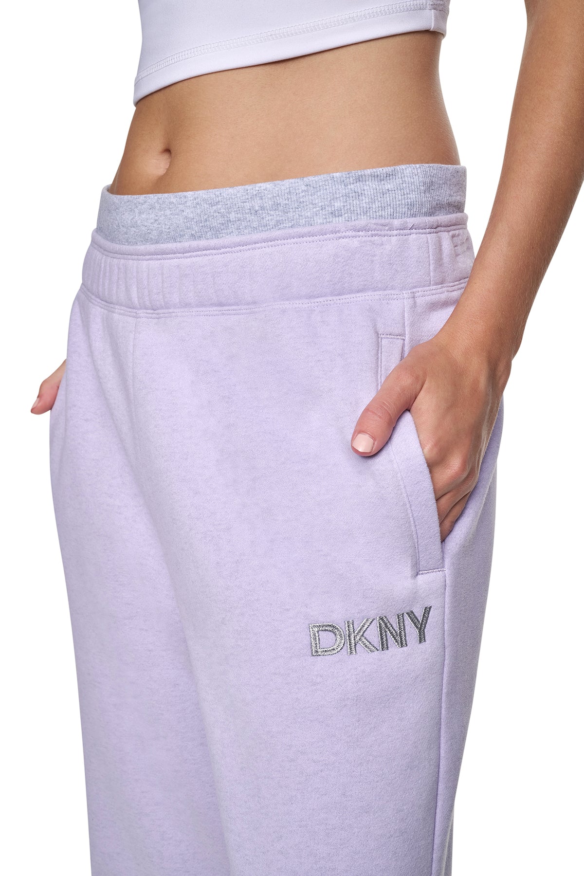 HIGH-RISE METALLIC EMBROIDERY LOGO BOYFRIEND PANT VIEW 2