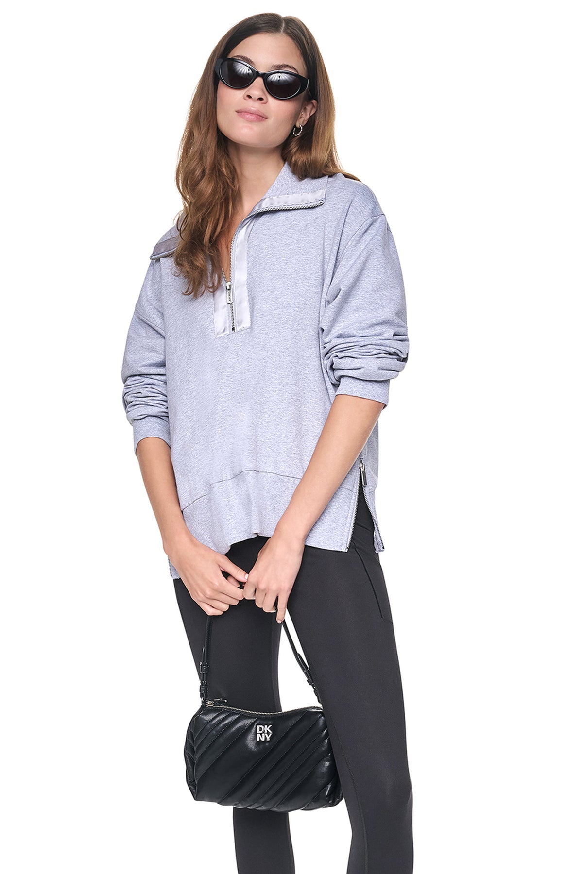 MOCK NECK FRONT-ZIP PULLOVER VIEW 1