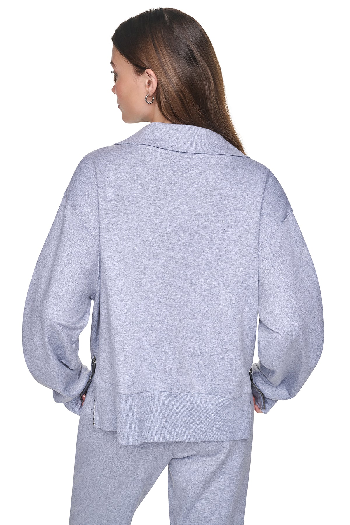 MOCK NECK FRONT-ZIP PULLOVER VIEW 2