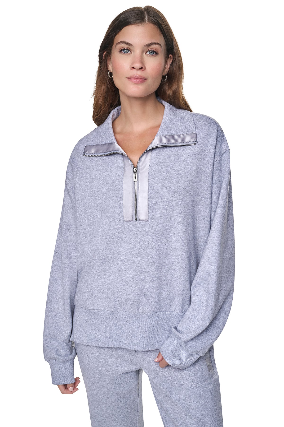 MOCK NECK FRONT-ZIP PULLOVER VIEW 2