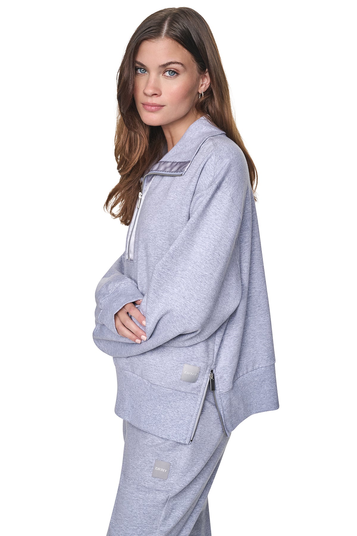 MOCK NECK FRONT-ZIP PULLOVER VIEW 2