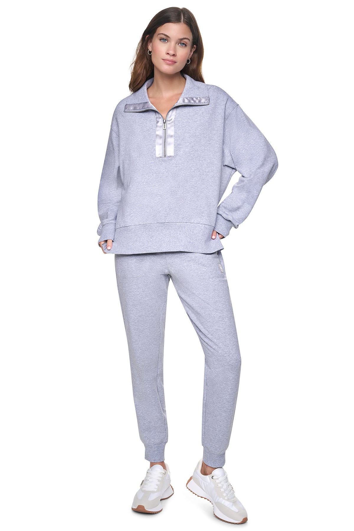 MOCK NECK FRONT-ZIP PULLOVER VIEW 2