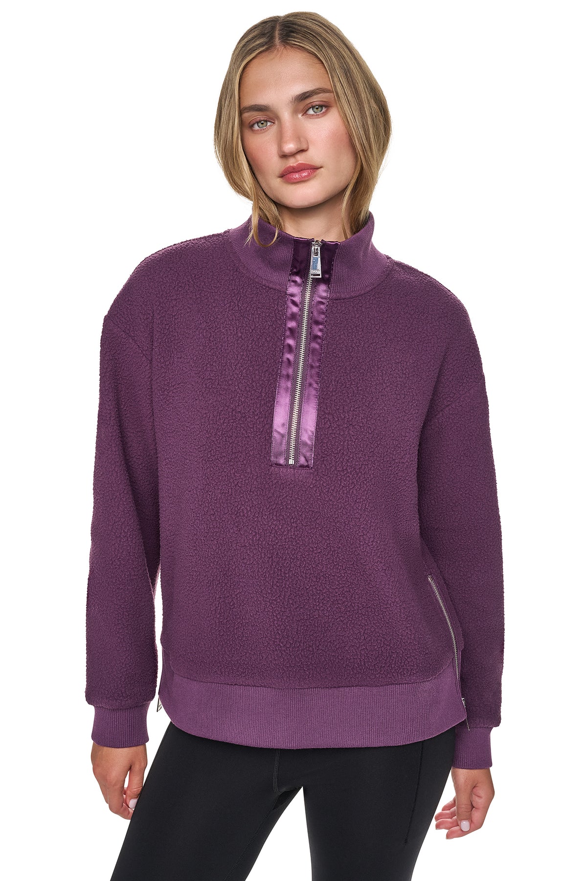 HALF-ZIP SHERPA MOCK NECK PULLOVER VIEW 2