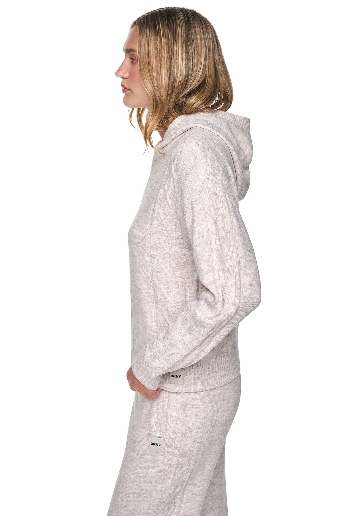 COZY CABLE SWEATER HOODIE VIEW 2