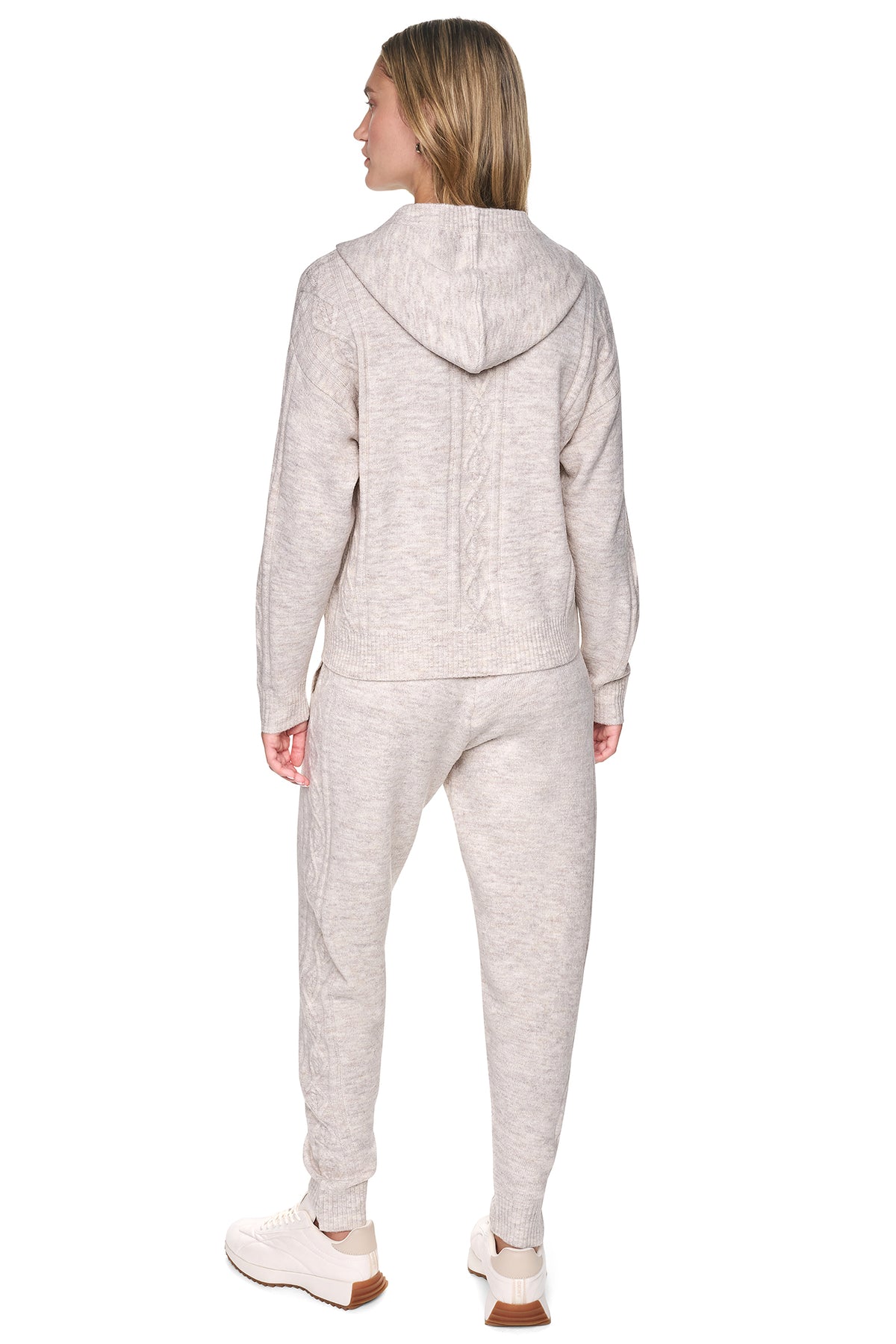 COZY CABLE SWEATER HOODIE VIEW 2