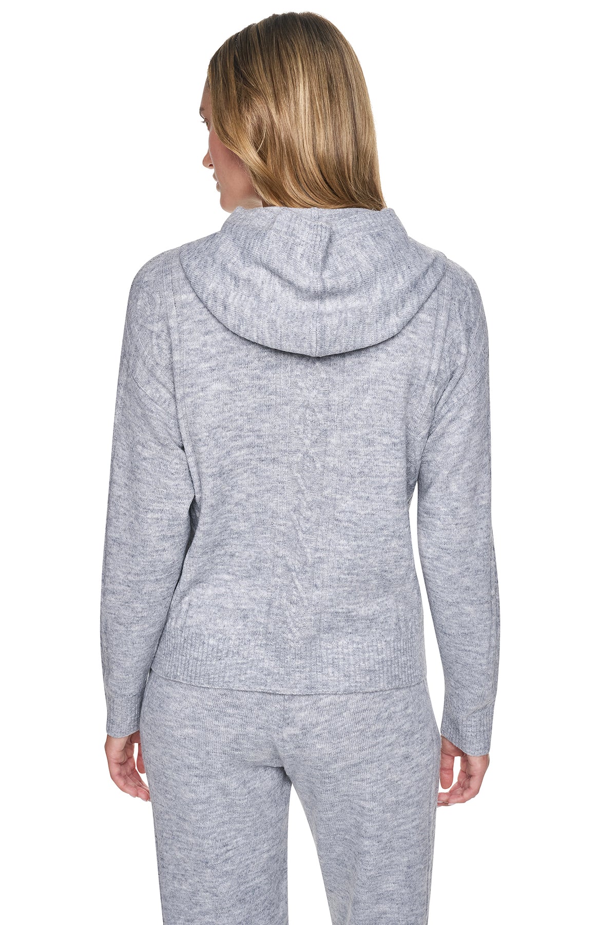 COZY CABLE SWEATER HOODIE VIEW 2