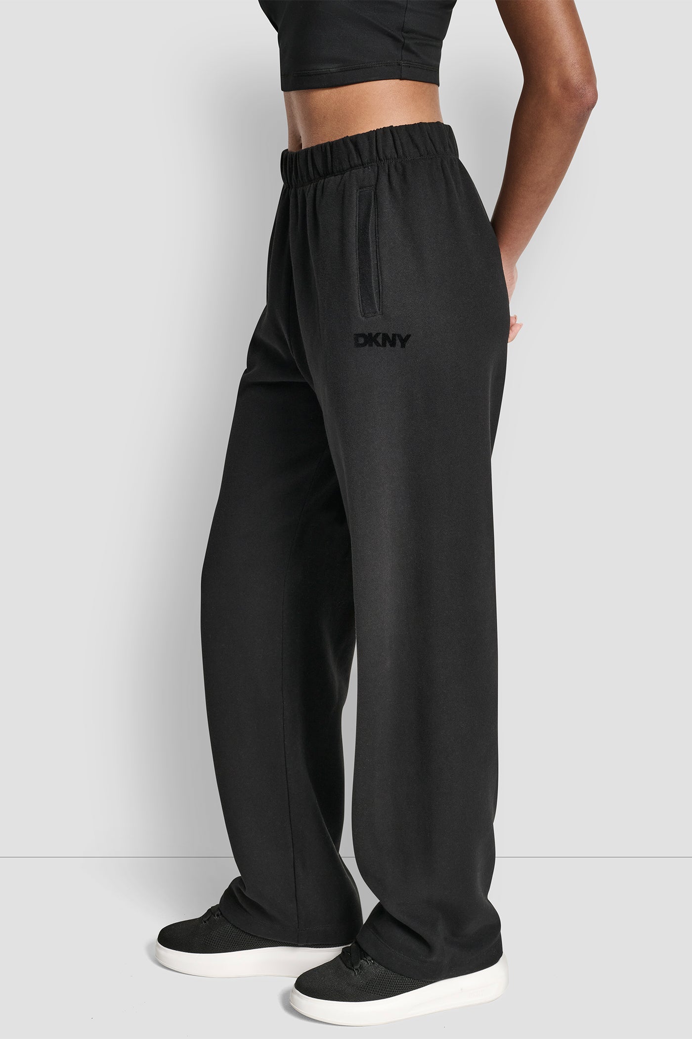 FLOCKED LOGO BOYFRIEND OPEN LEG PANT WITH POCKETS VIEW 3 | Back-To-School Shop