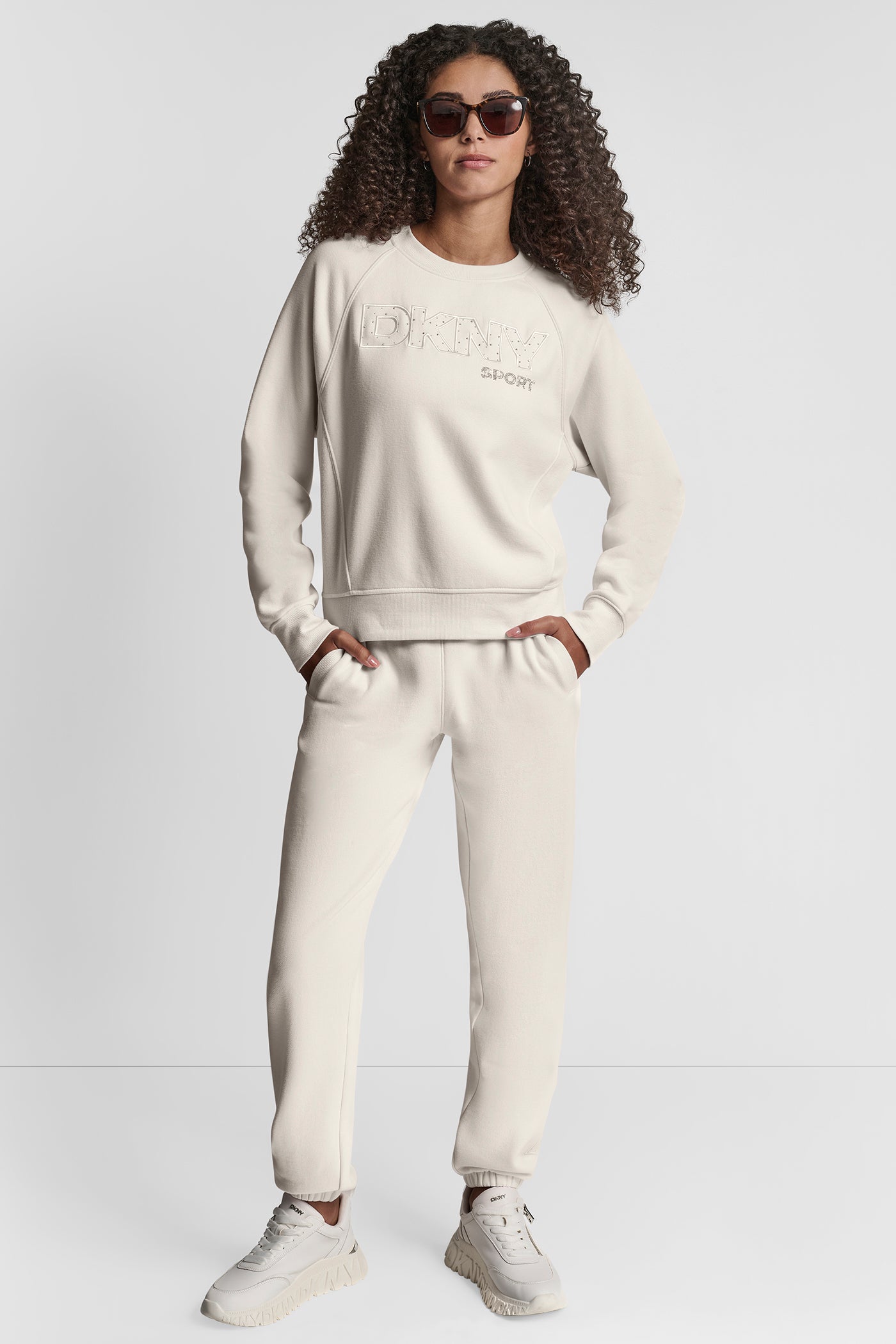 Beige ESSENTIAL RAGLAN LONG SLEEVE TOP, VIEW 2 | Sweatshirts & Joggers