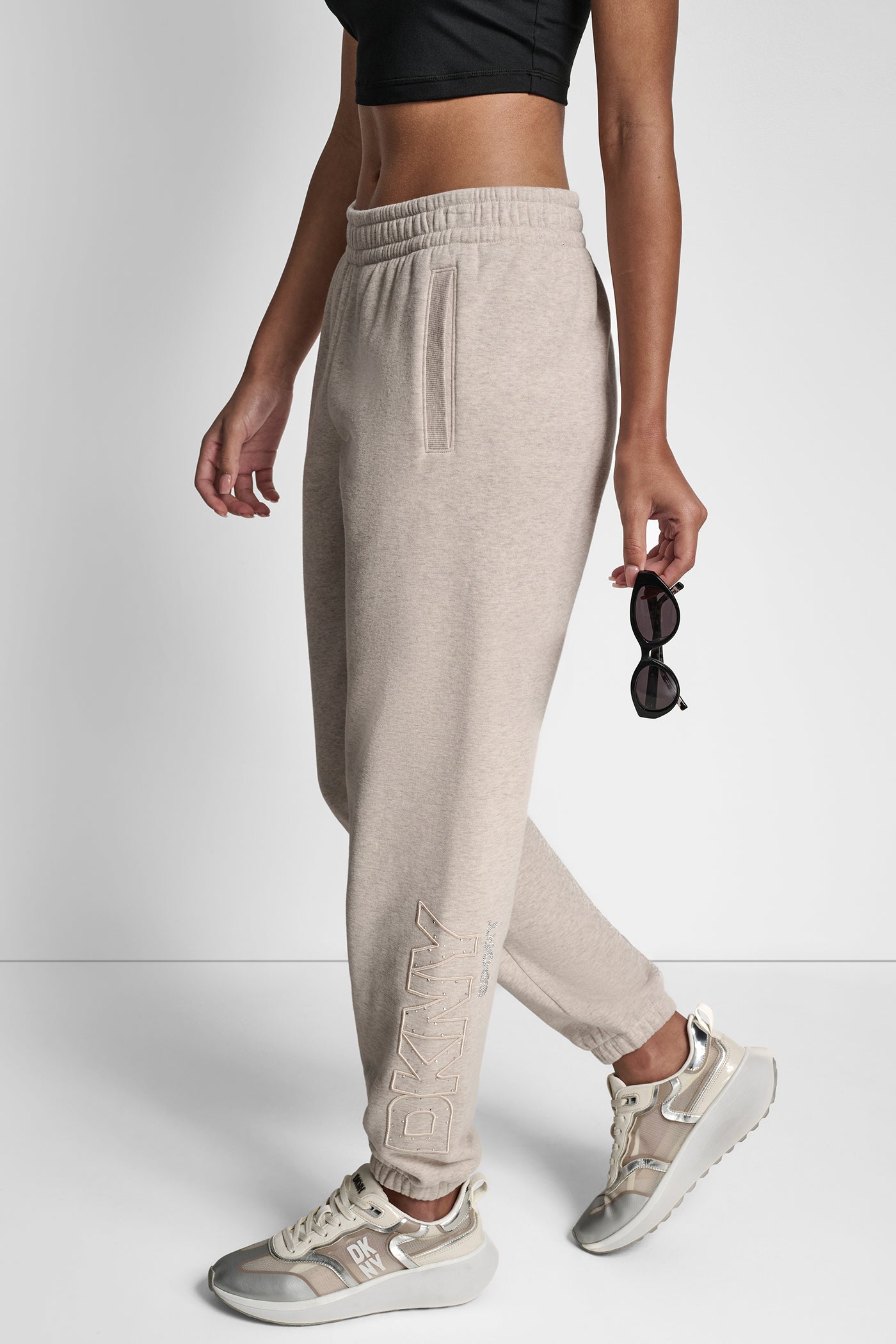 RAISED EMBROIDERY OUTLINE RHINESTONE LOGO JOGGER VIEW 3 | New clothing