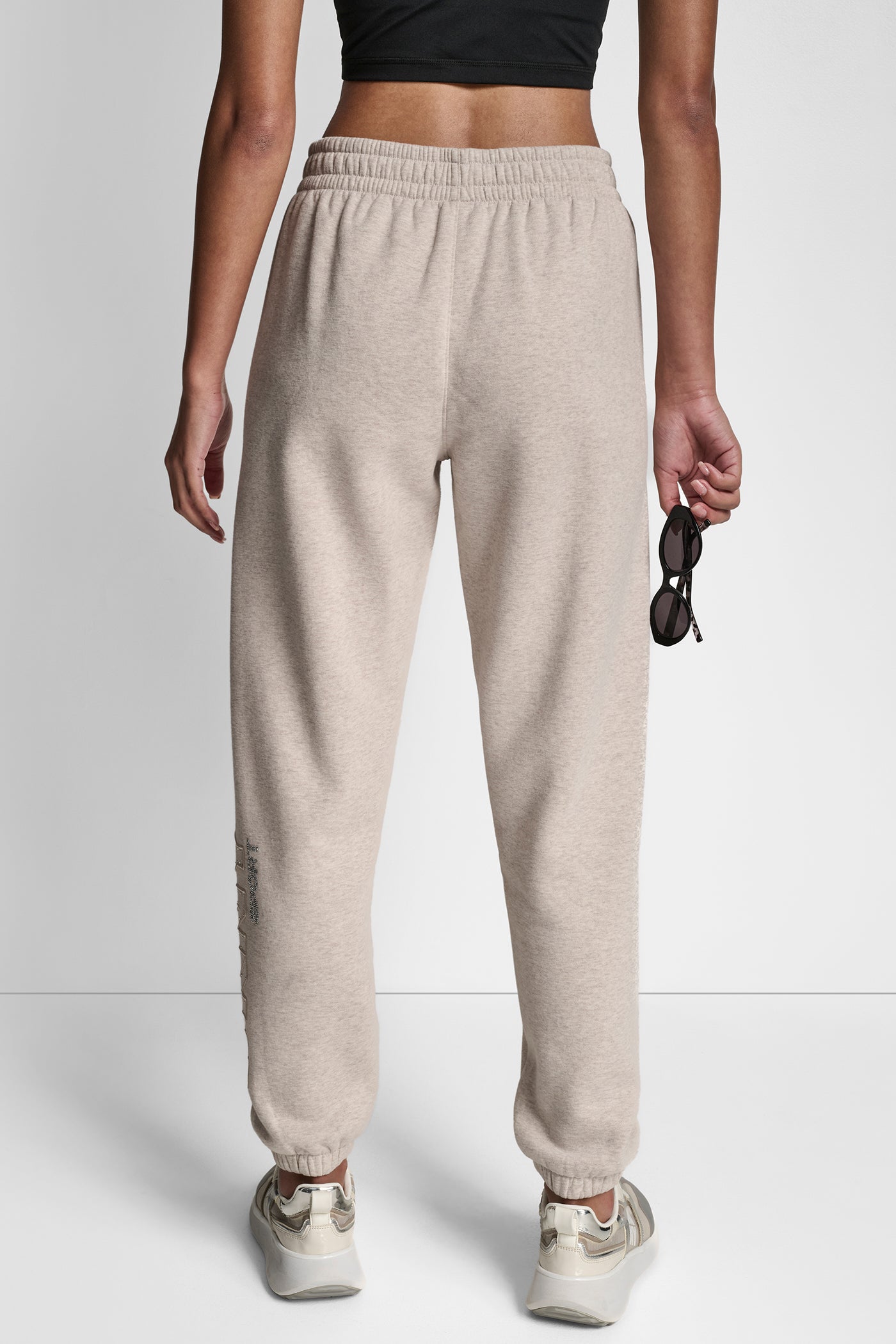 CORTADO HEATHER RAISED EMBROIDERY OUTLINE RHINESTONE LOGO JOGGER, VIEW 2 | New clothing