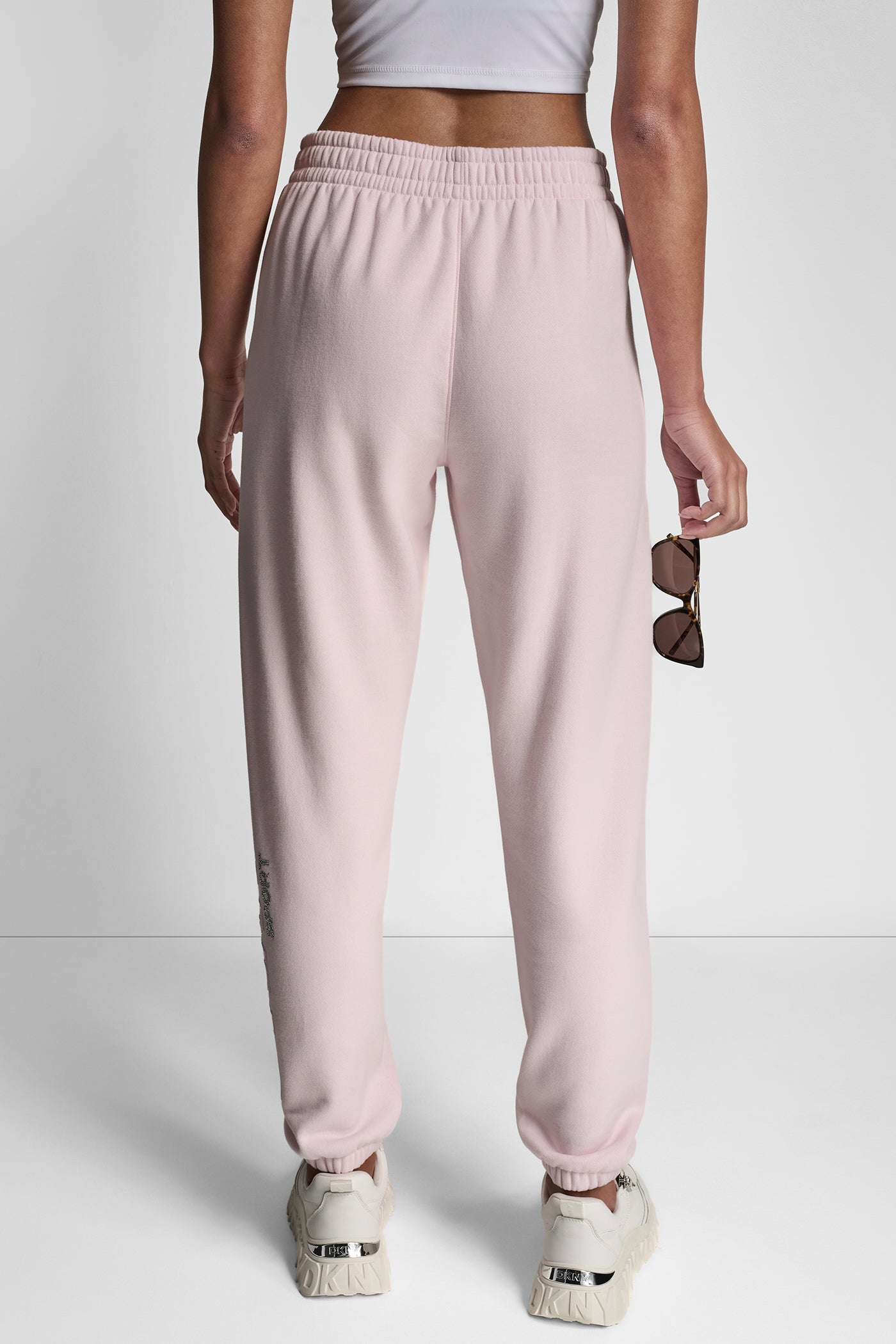 PINK MOON RHINESTONE OUTLINE LOGO JOGGER, BACK VIEW | New clothing