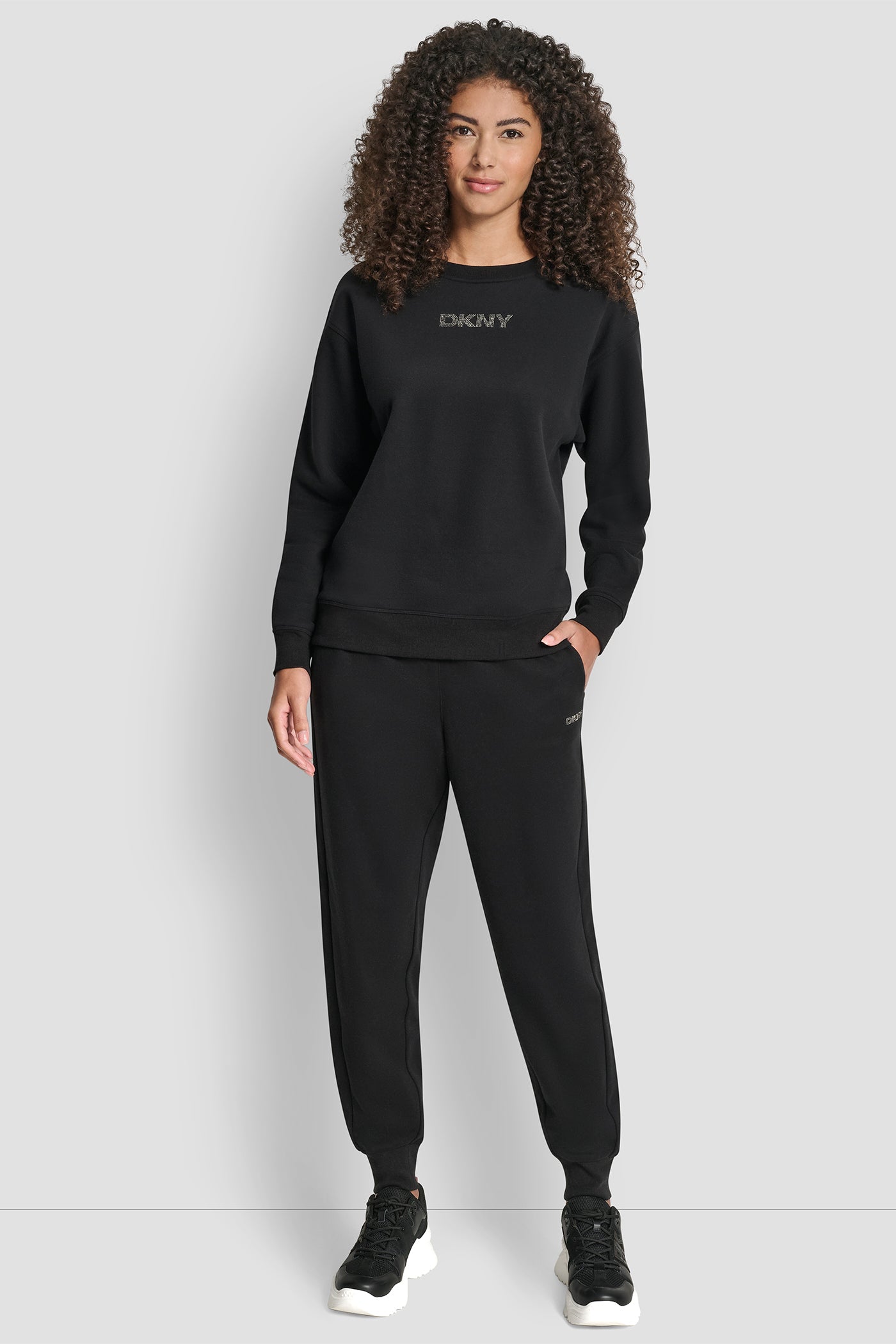 RHINESTONE LOGO NOLITA CREW NECK SWEATSHIRT VIEW 5 | DKNY Sport