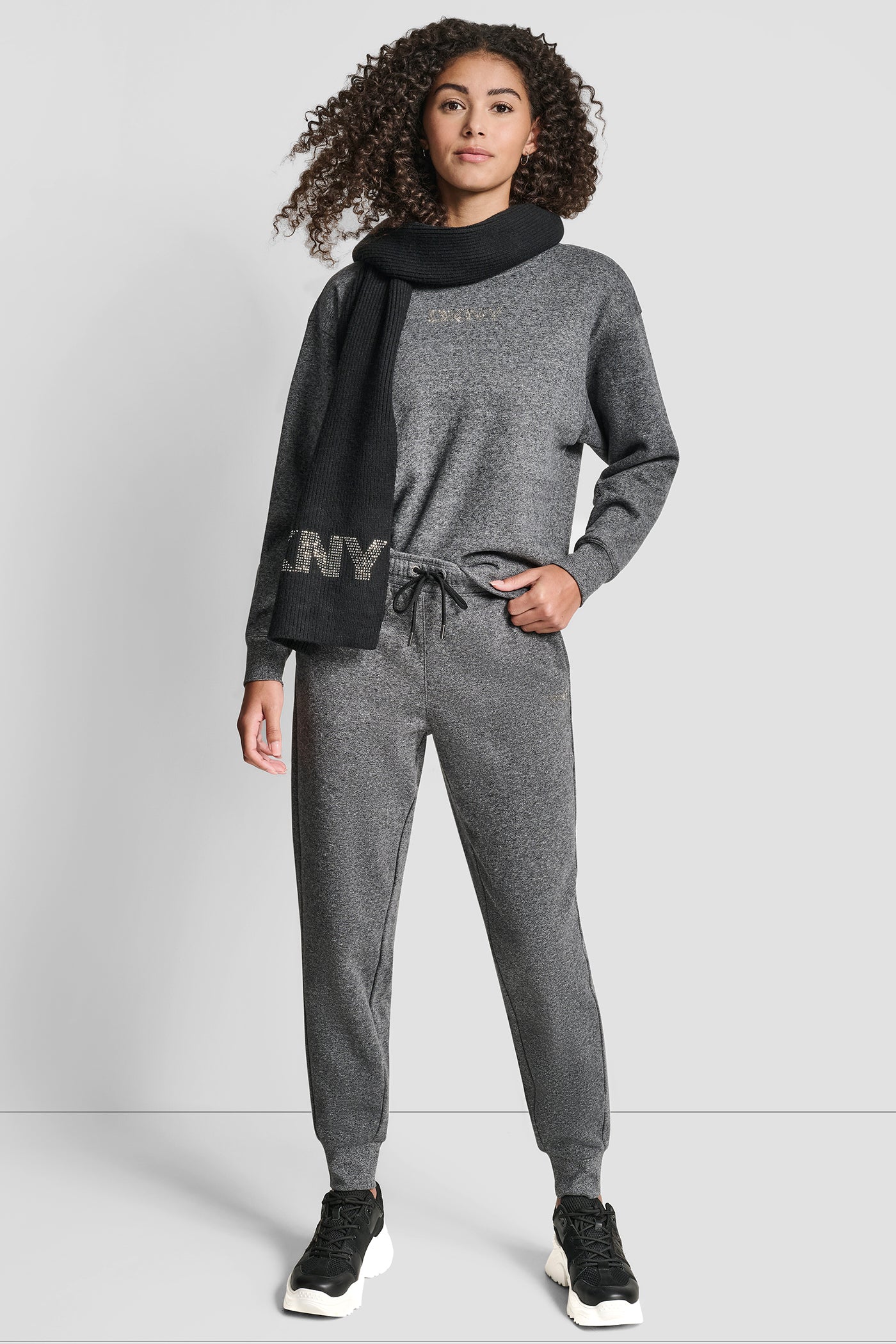 RHINESTONE LOGO NOLITA CREW NECK SWEATSHIRT VIEW 7 | DKNY Sport