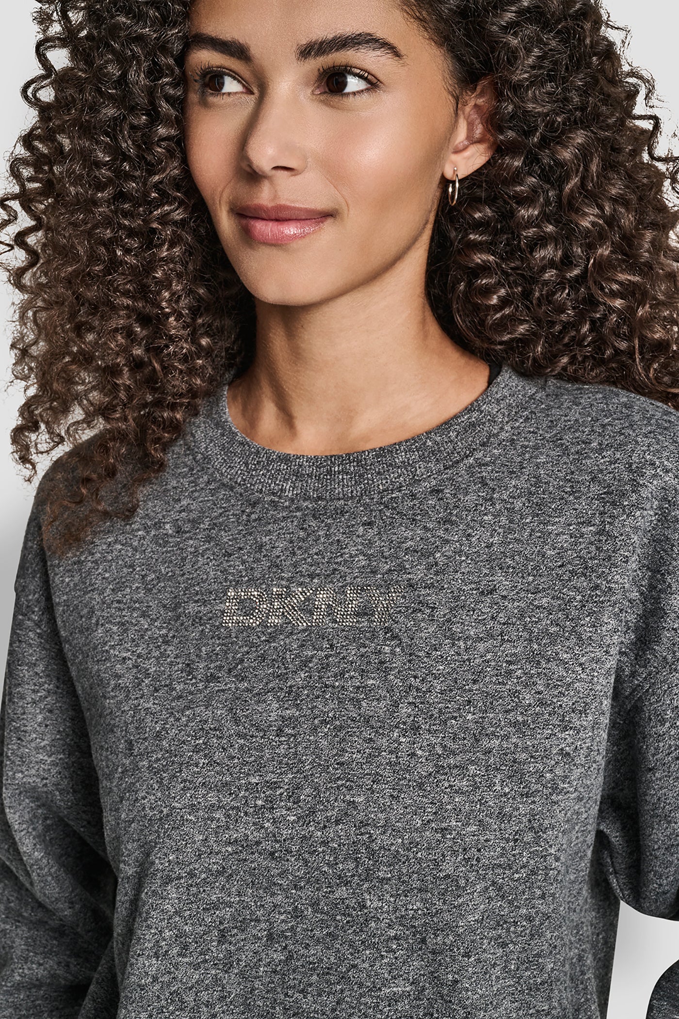 RHINESTONE LOGO NOLITA CREW NECK SWEATSHIRT VIEW 4 | DKNY Sport