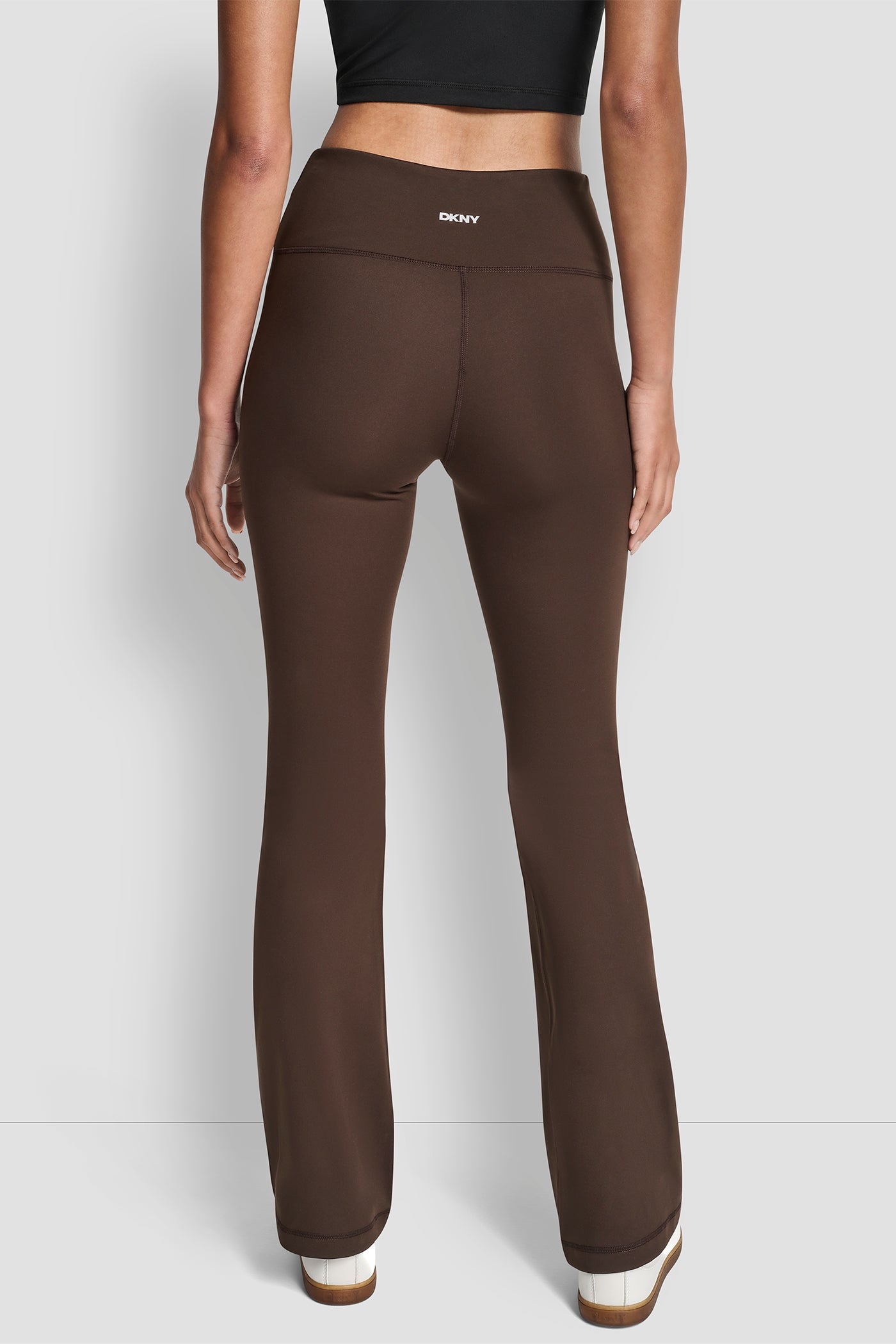 ESPRESSO BALANCE COMPRESSION HIGH WAIST FLARE PANT, BACK VIEW | Leggings