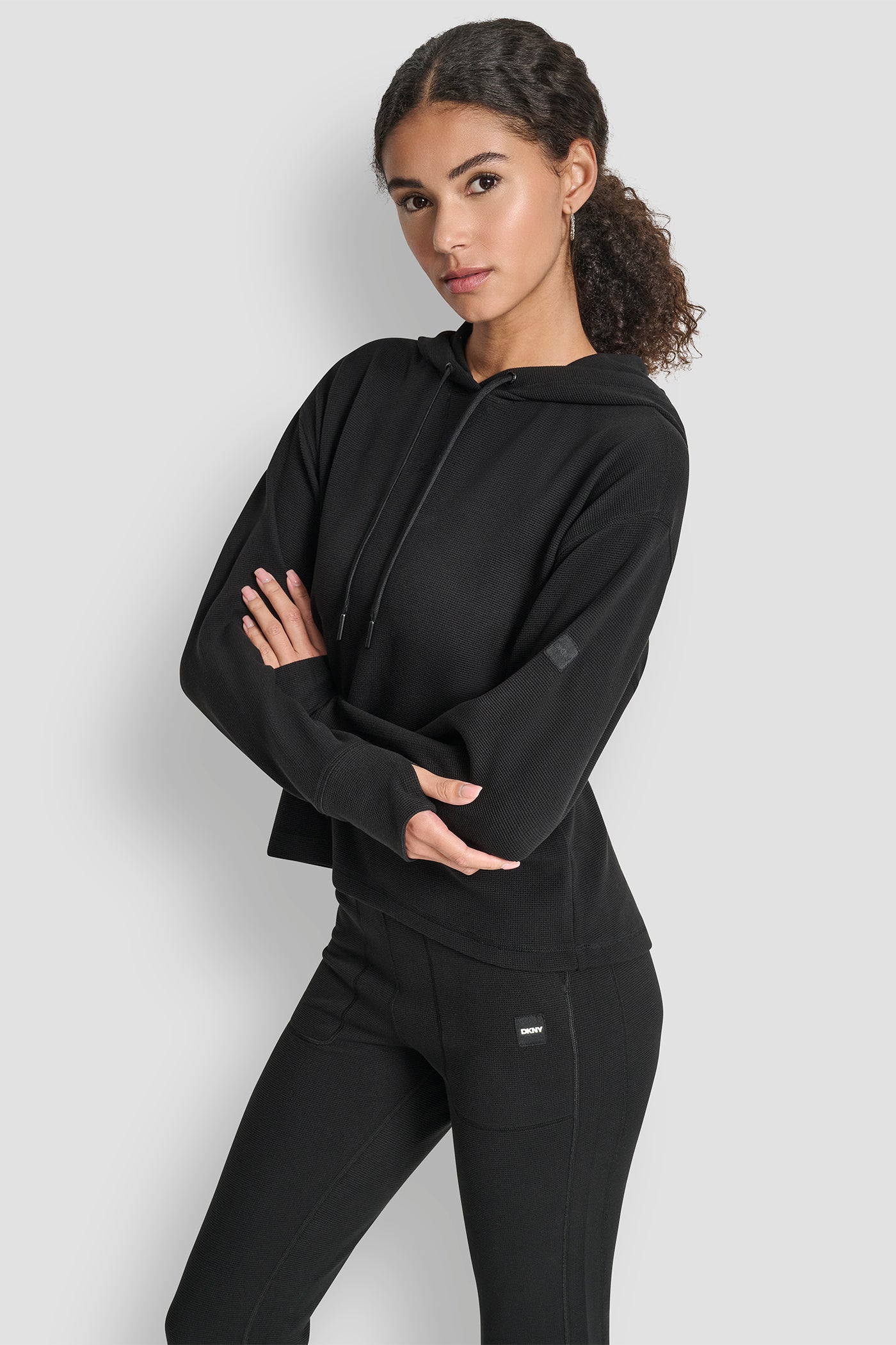 TRANSCEND THERMAL V-INSET HOODIE VIEW 5 | DKNY Promo
