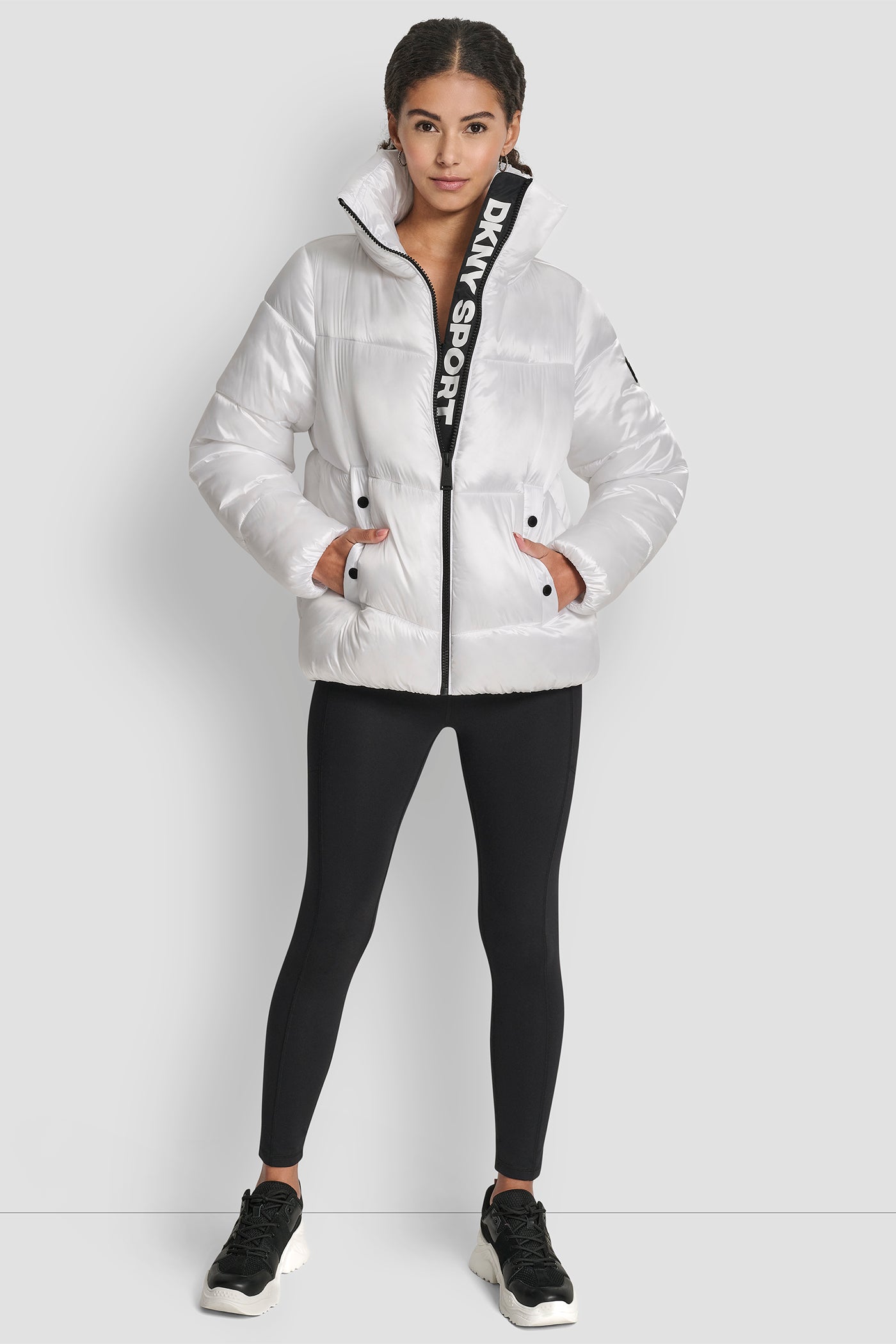 QUILTED PUFFER WITH OVERSIZED COLLAR AND INTERIOR PLACKET LOGO VIEW 7 | New Arrivals