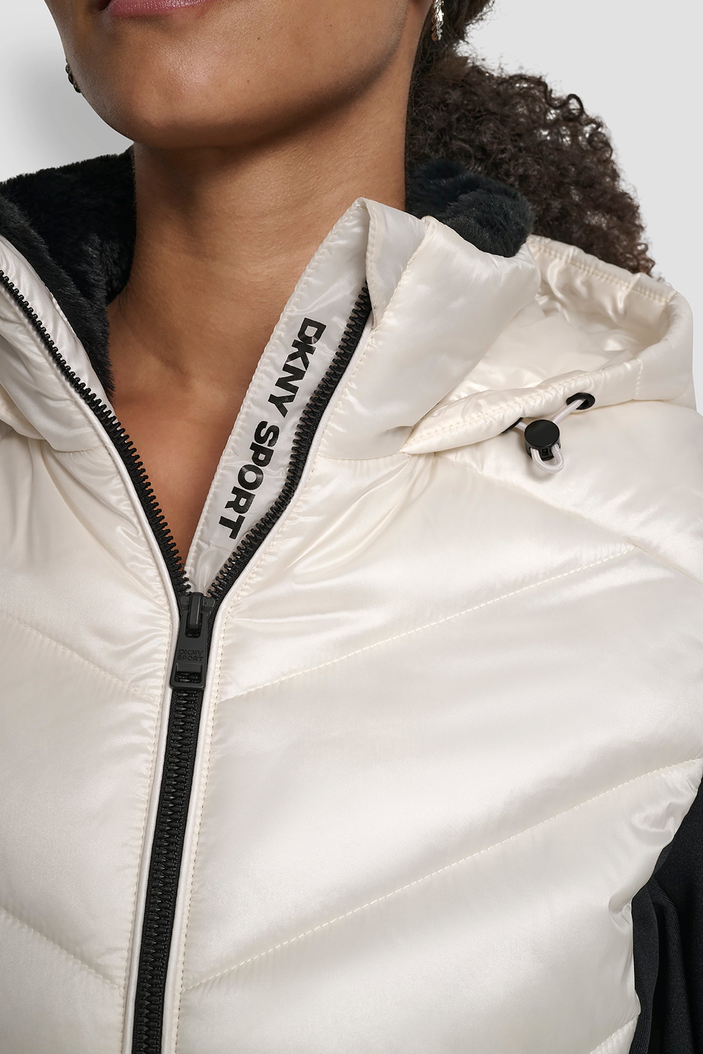 CHEVRON QUILTED SCUBA MIX JACKET VIEW 4 | WOMENS COATS & JACKETS