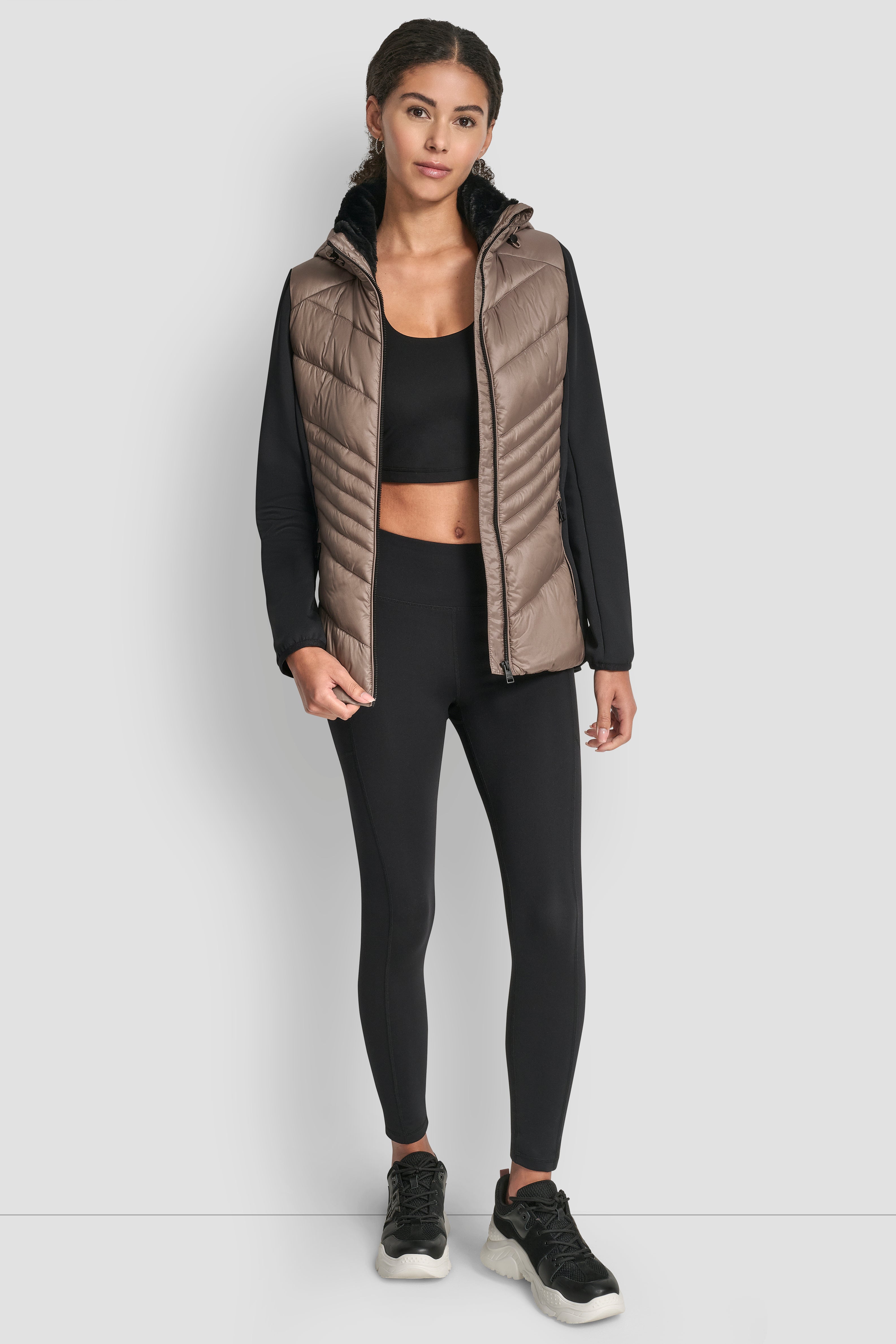 CHEVRON QUILTED SCUBA MIX JACKET VIEW 4 | SELECT STYLES