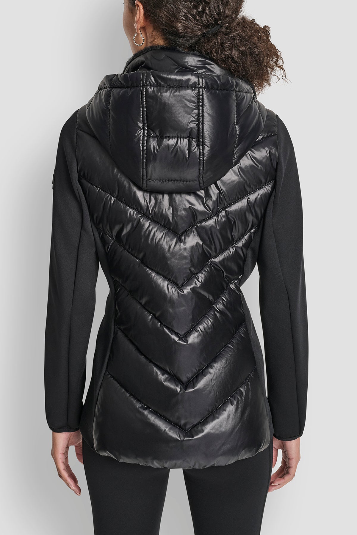 CHEVRON QUILTED SCUBA MIX JACKET VIEW 2