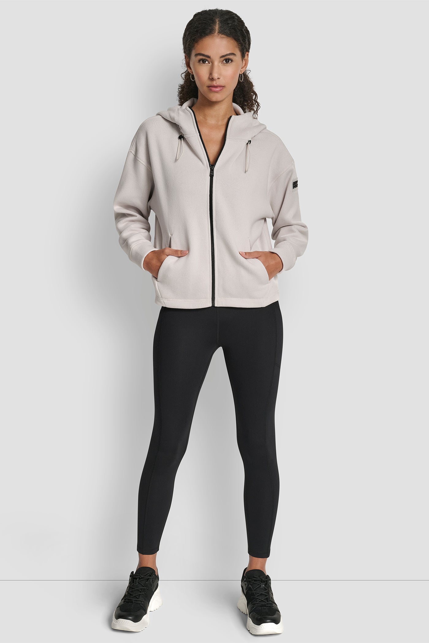 SWEATER FLEECE FULL ZIP HOODIE WITH BUNGEES VIEW 6 | DKNY Sport