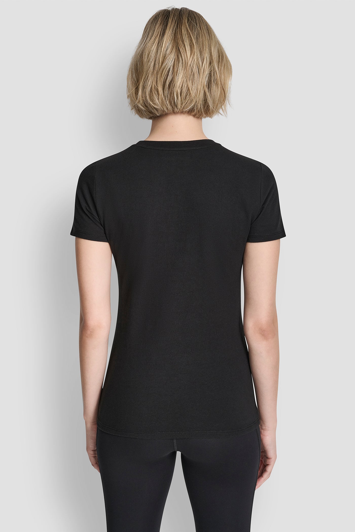 Black TRIPLE RHINESTONE FOIL LOGO TEE, BACK VIEW | SELECT STYLES