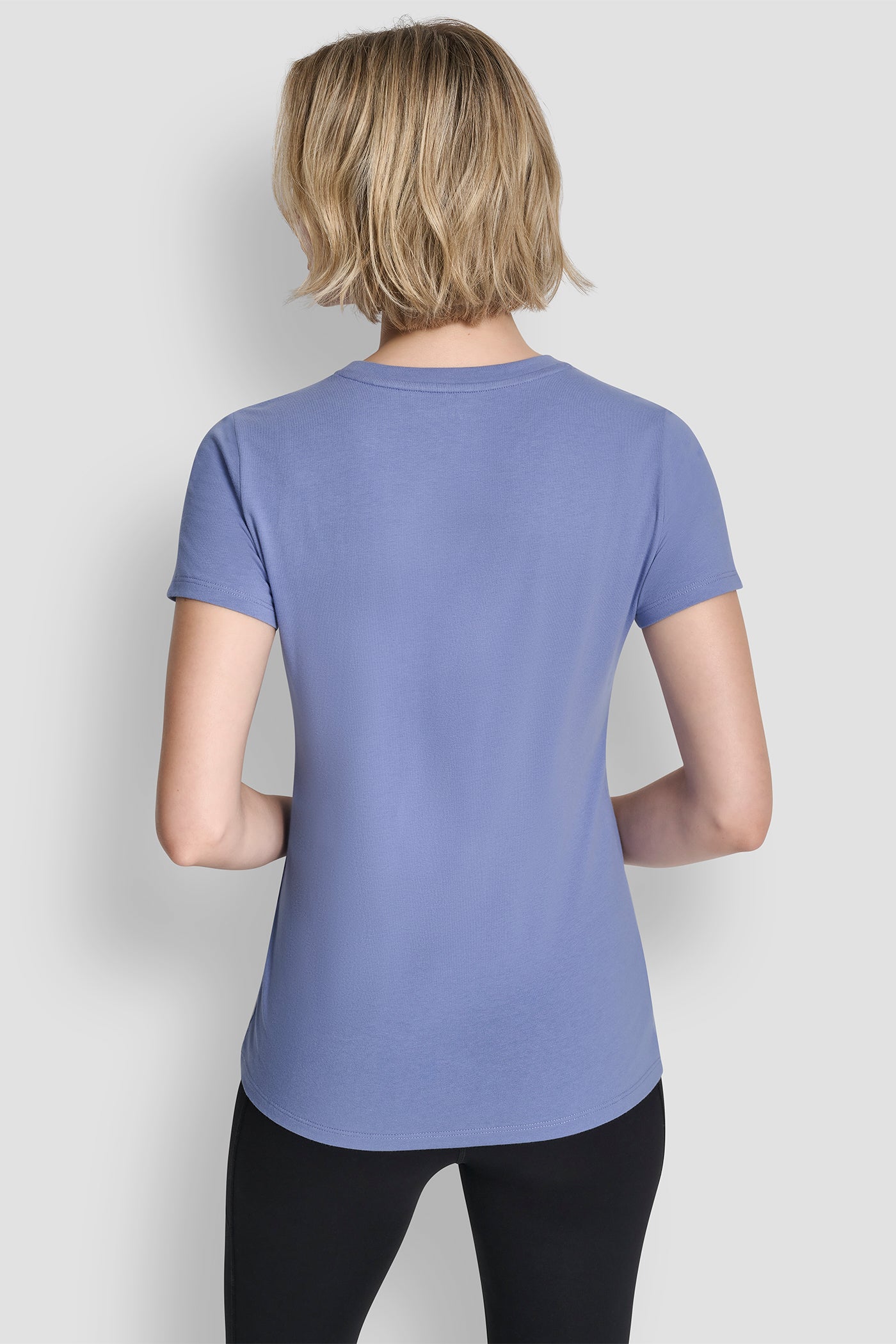 Blue TRIPLE RHINESTONE FOIL LOGO TEE, BACK VIEW | SELECT STYLES