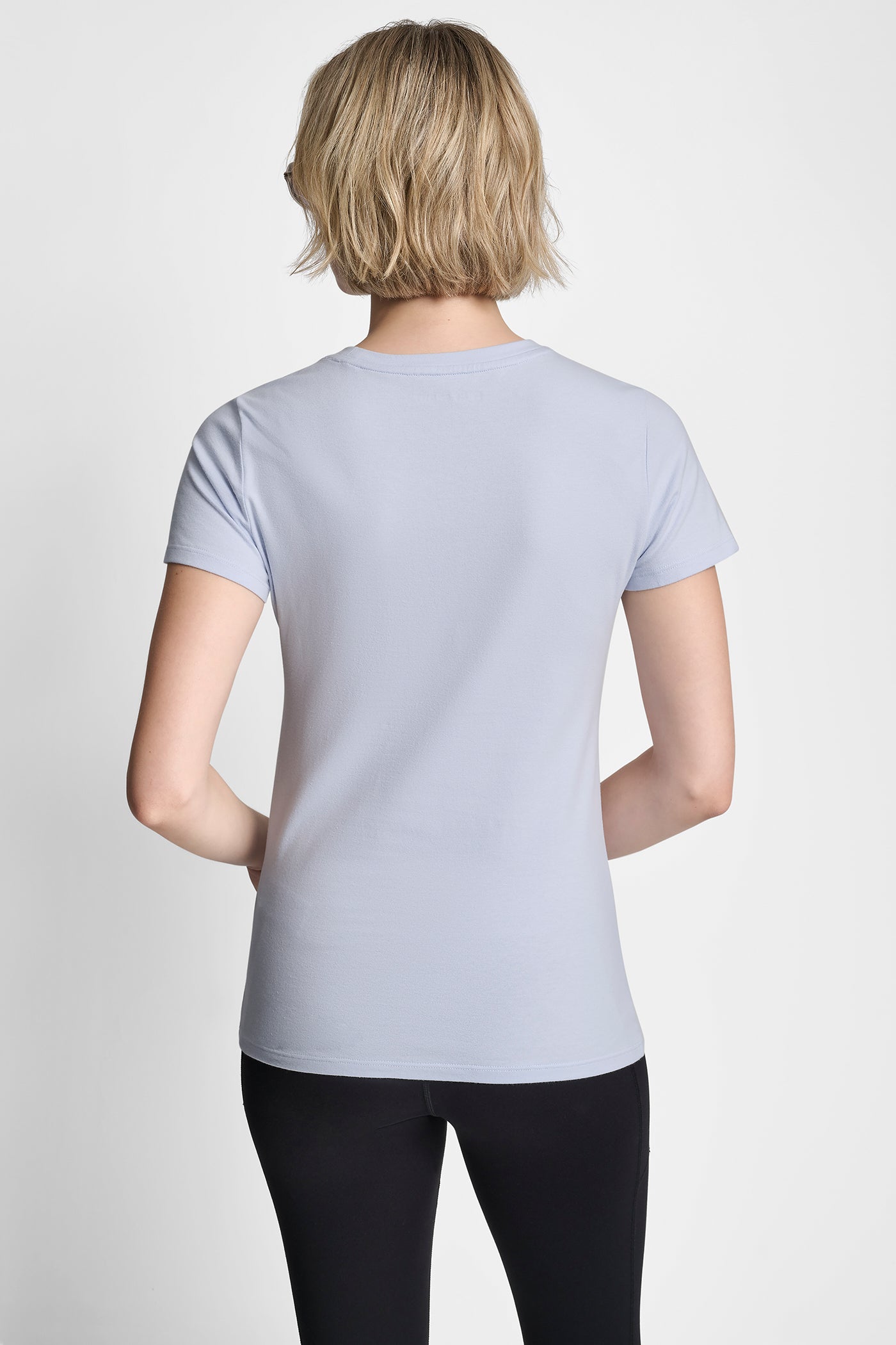 Frost Blue TRIPLE RHINESTONE FOIL LOGO TEE, VIEW 2 | SELECT STYLES