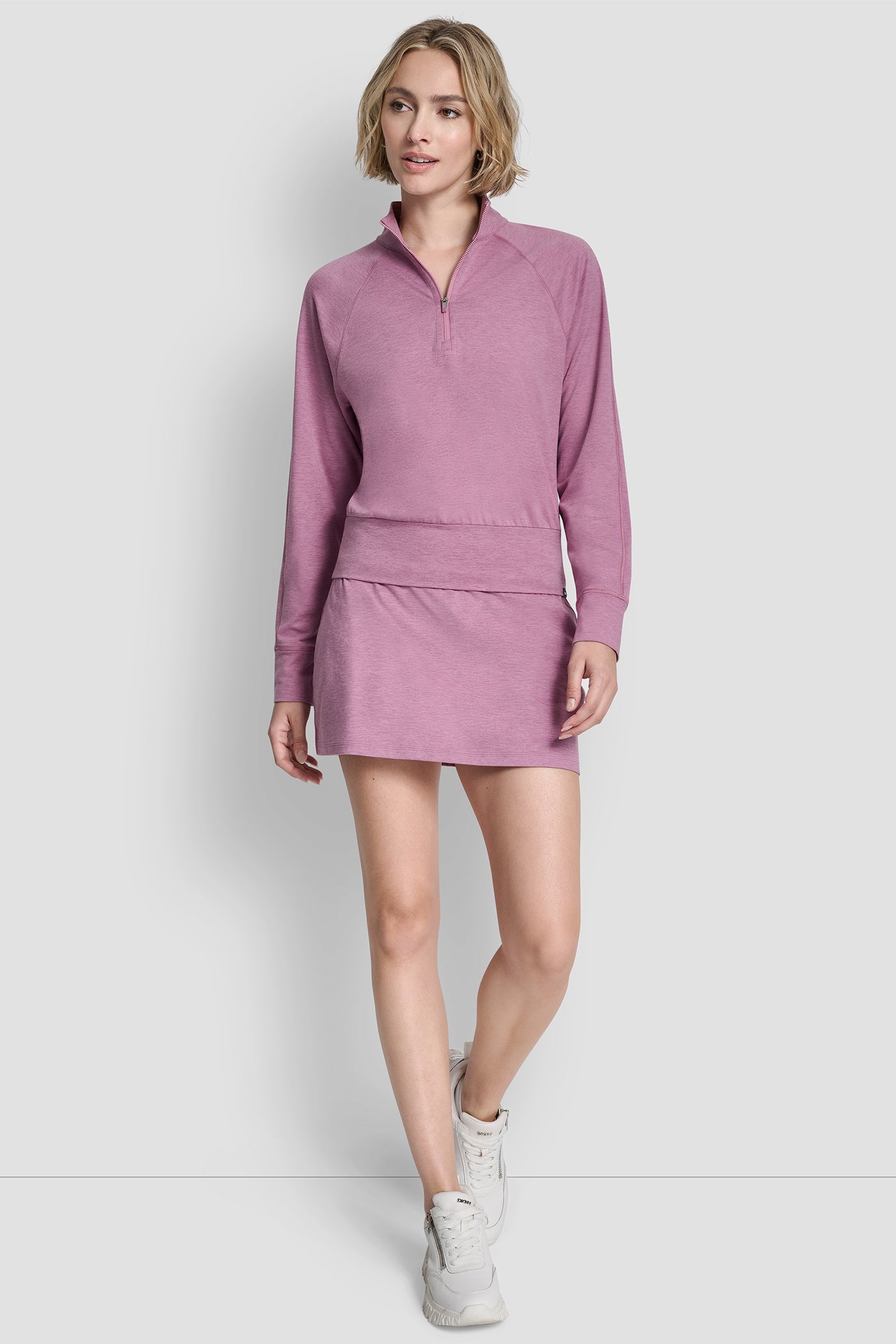 Dusty Orchid Space Dye SPACEDYE HALF ZIP RAGLAN SLEEVE PULLOVER, BACK VIEW | WOMEN'S SWEATERS & TOPS