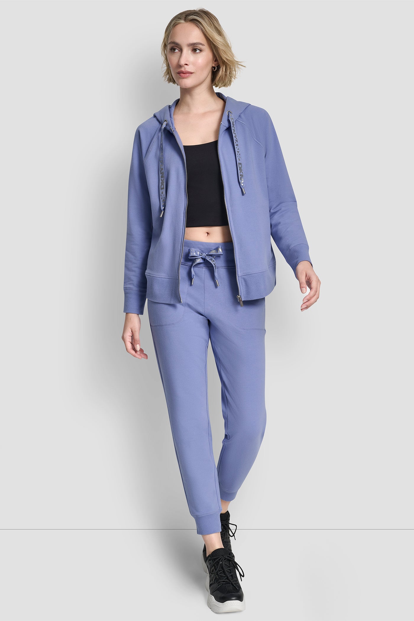 TWO TONE LOGO DRAWCORD ZIP HOODIE VIEW 5 | New clothing