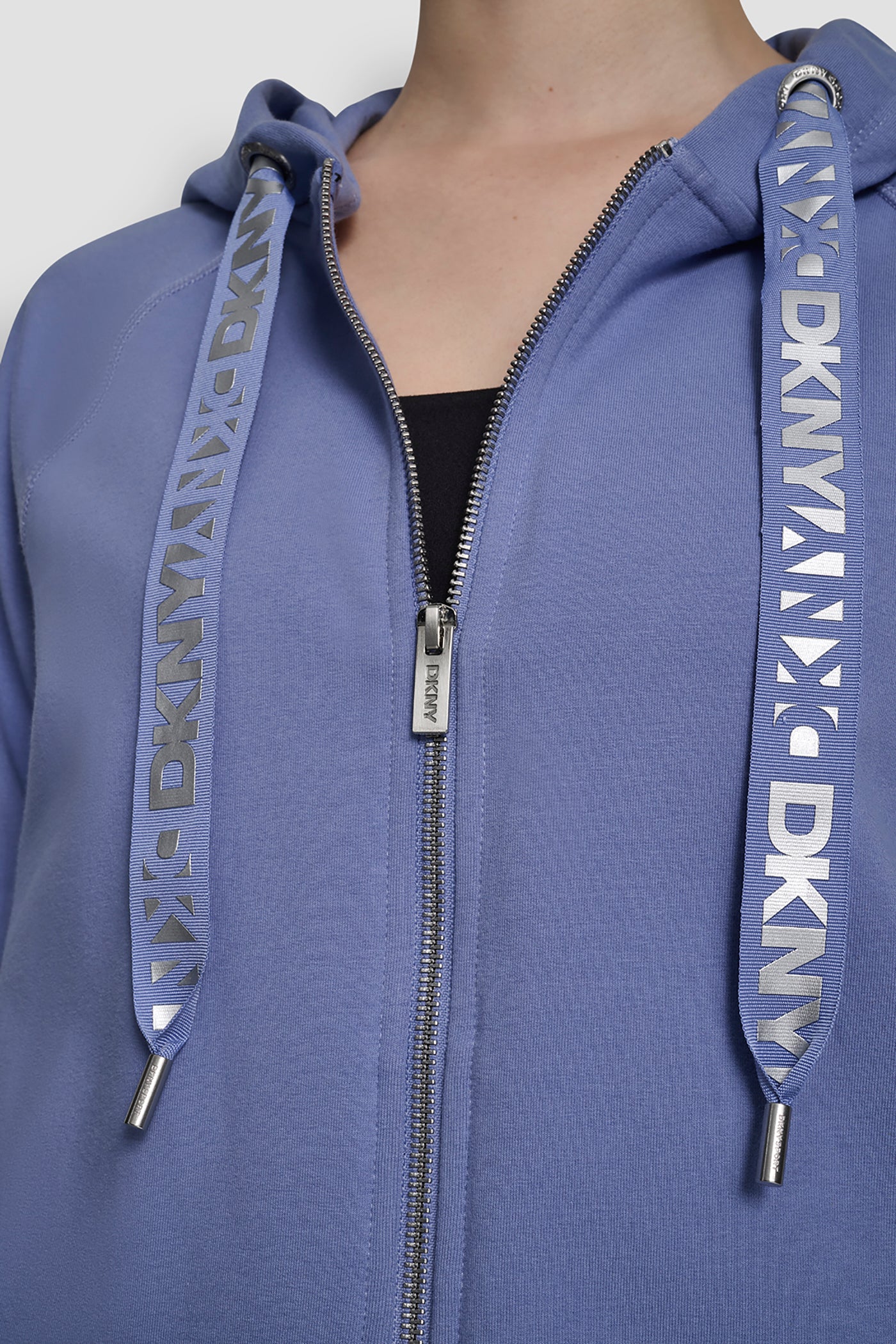 TWO TONE LOGO DRAWCORD ZIP HOODIE VIEW 7 | New clothing
