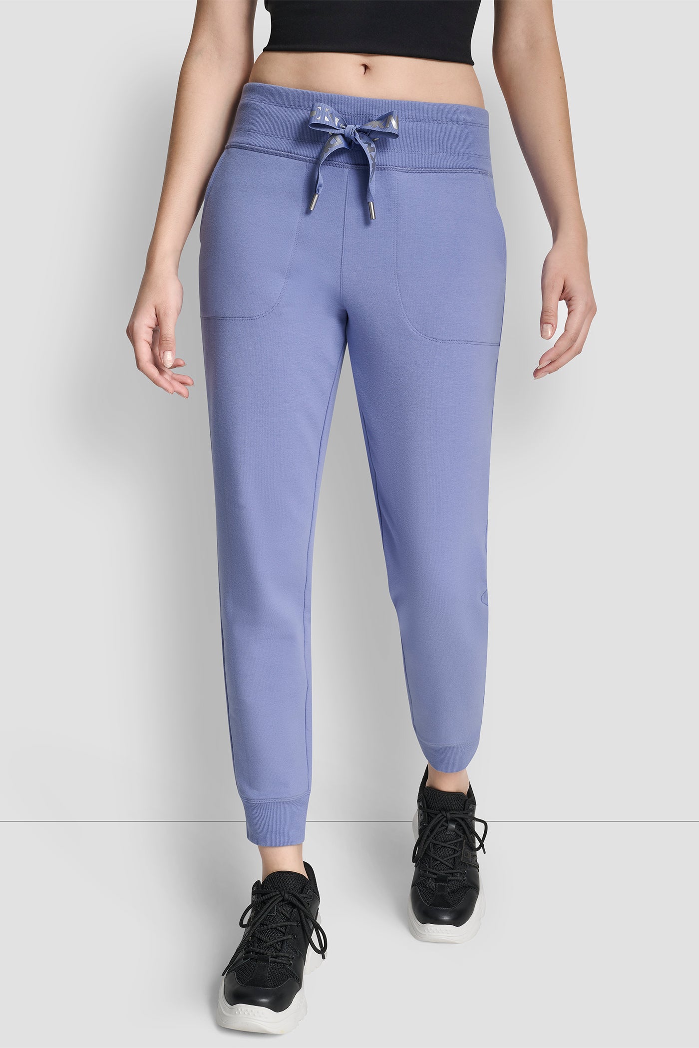 Blue TWO TONE LOGO DRAWCORD JOGGER, FRONT VIEW | New clothing