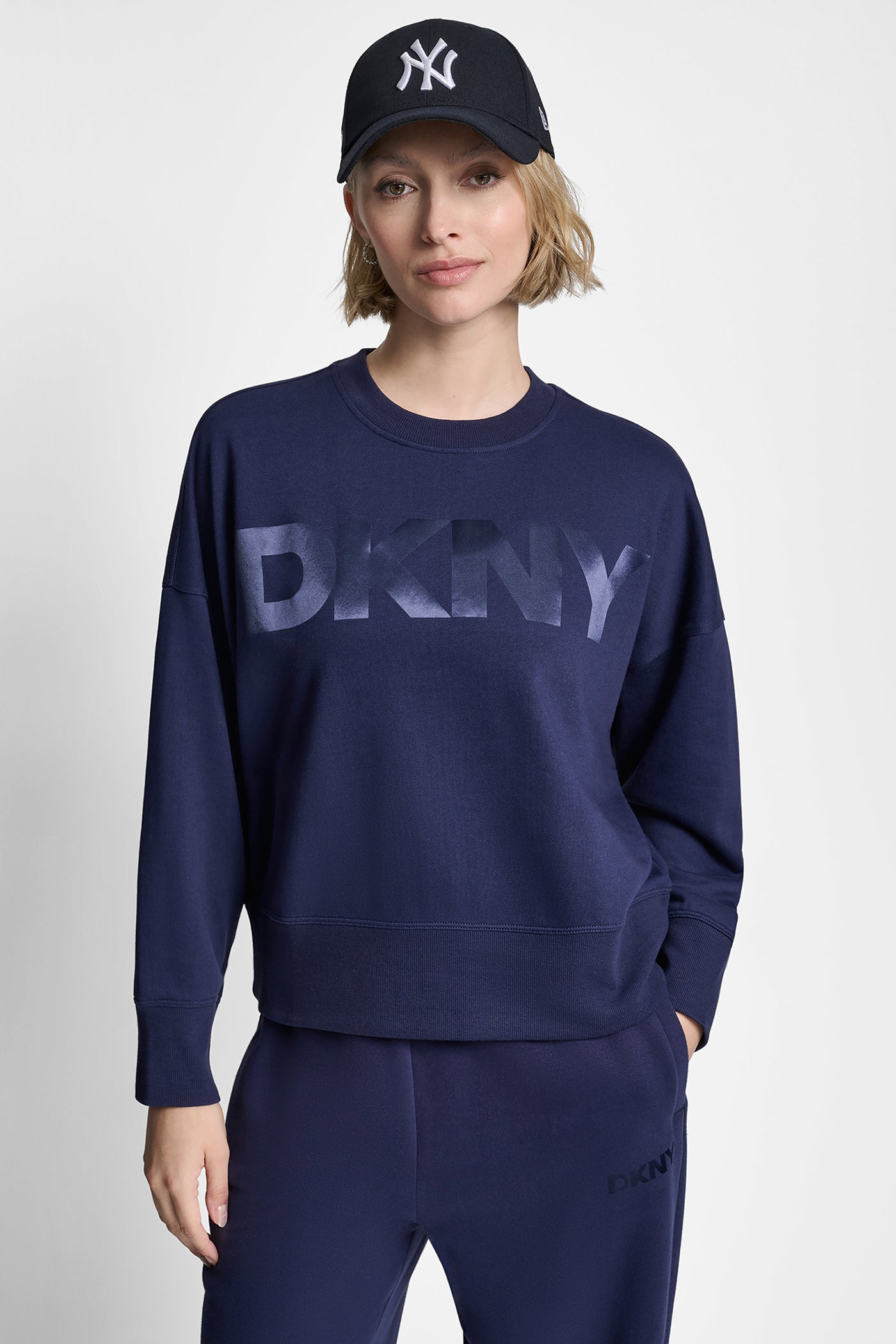 OVERSIZED SATIN TERRY CREW NECK VIEW 3 | Sport Essentials