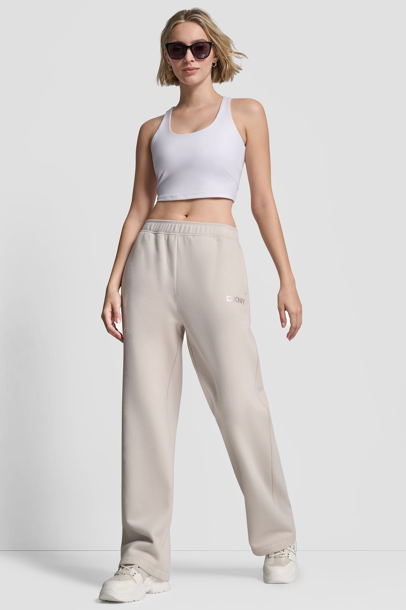 SATIN LOGO TERRY BOYFRIEND PANT VIEW 3 | Sport Essentials