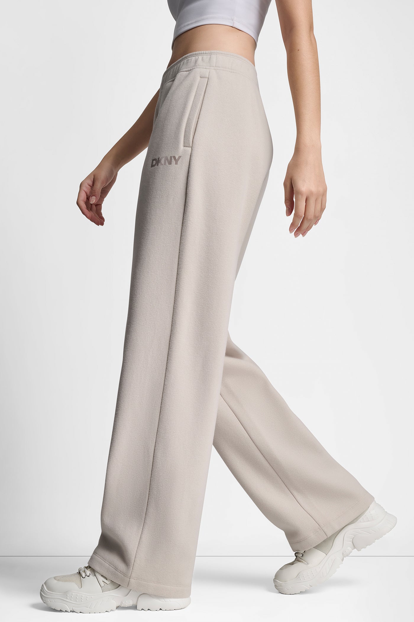 SATIN LOGO TERRY BOYFRIEND PANT VIEW 5 | Sport Essentials