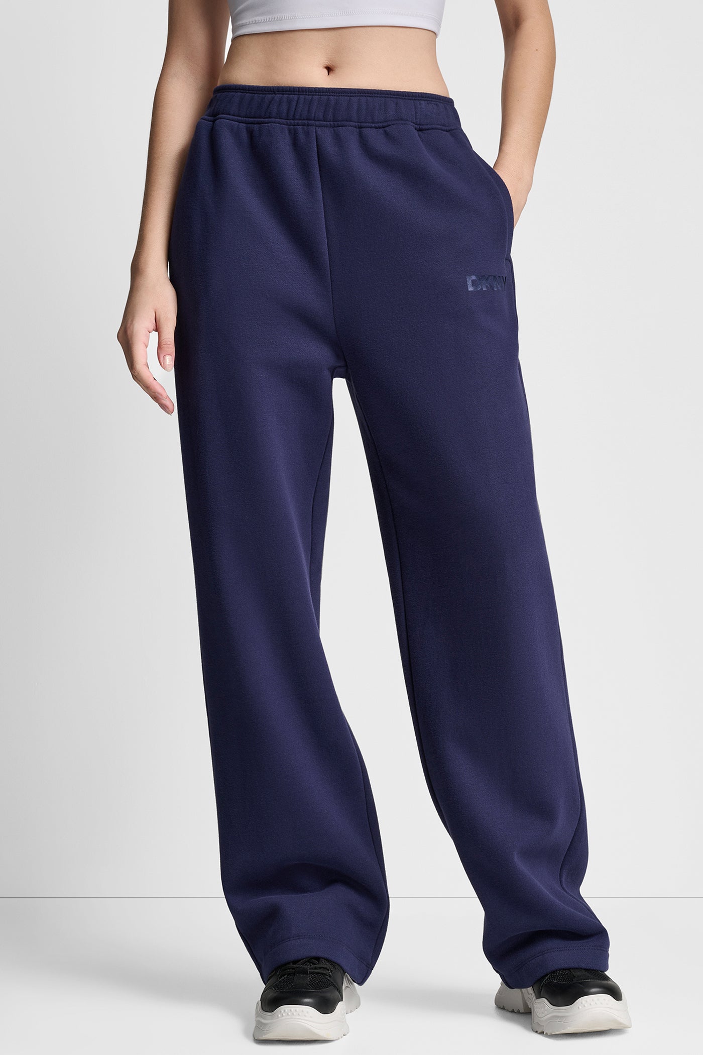 SATIN LOGO TERRY BOYFRIEND PANT VIEW 3 | Sport Essentials
