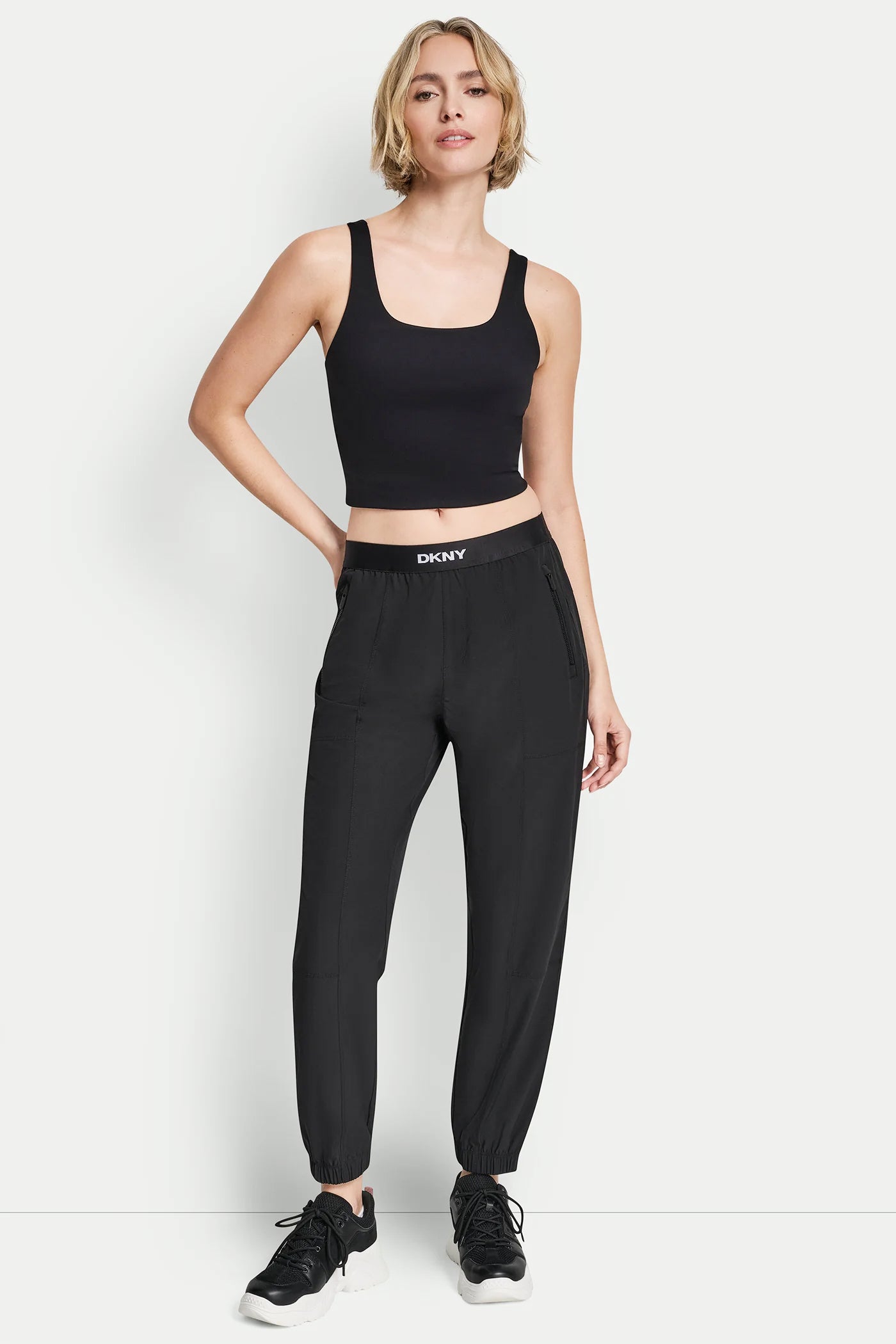 EXTRA HIGH-RISE LOGO-WAIST WIDE-LEG JOGGER VIEW 5 | DKNY Sport