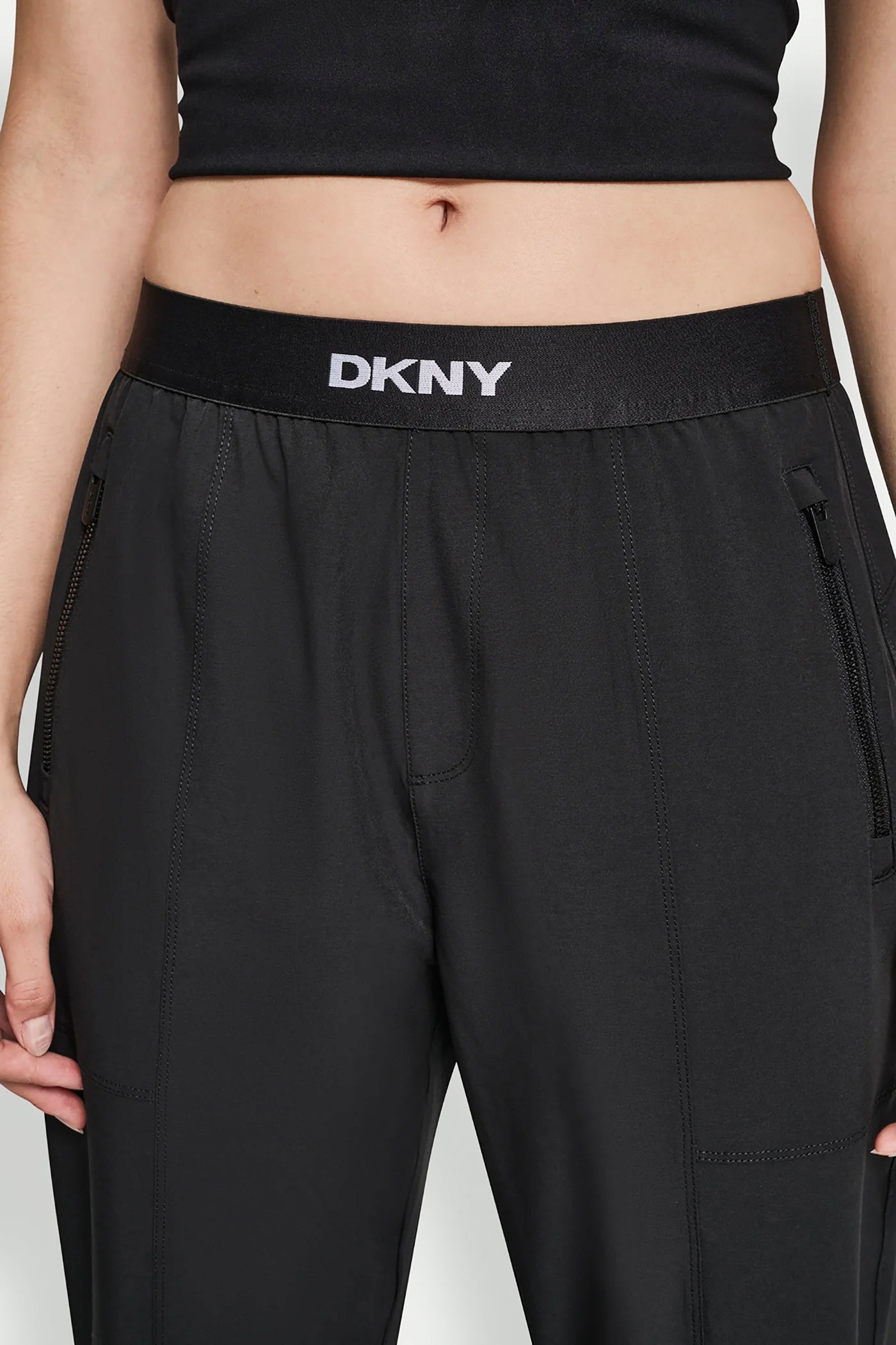EXTRA HIGH-RISE LOGO-WAIST WIDE-LEG JOGGER VIEW 6 | DKNY Sport