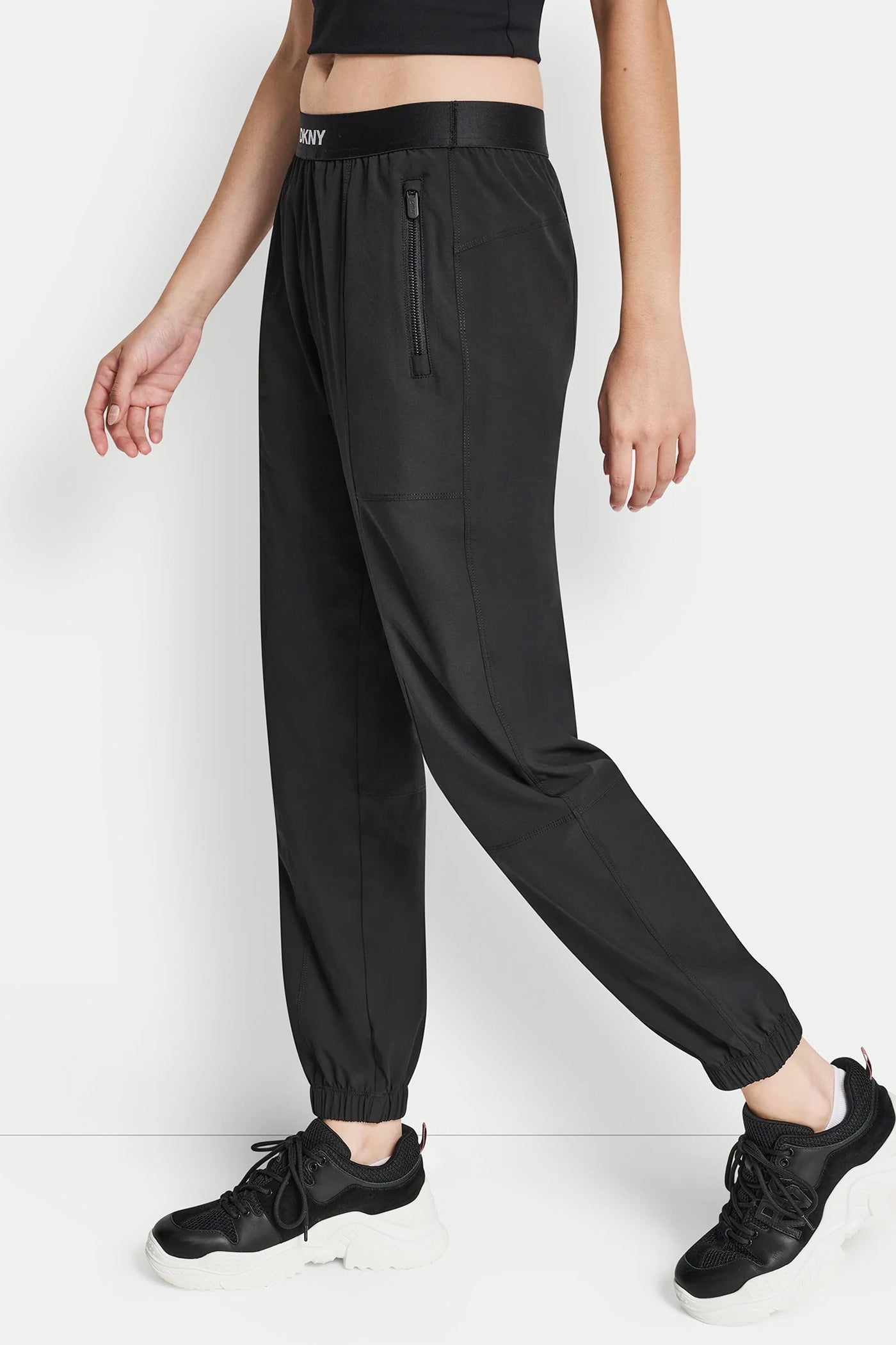 EXTRA HIGH-RISE LOGO-WAIST WIDE-LEG JOGGER VIEW 4 | DKNY Sport
