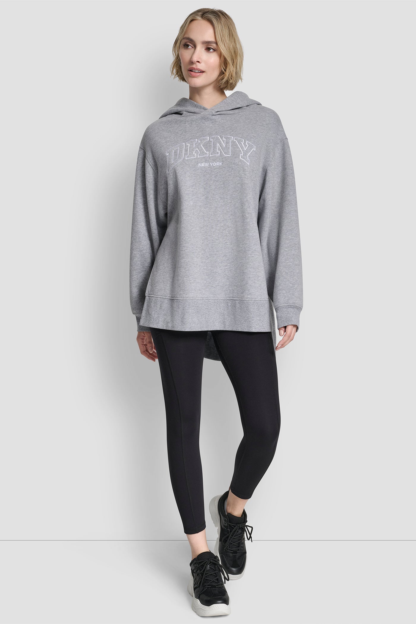 3D VARSITY LOGO OVERSIZED TUNIC HOODIE VIEW 3