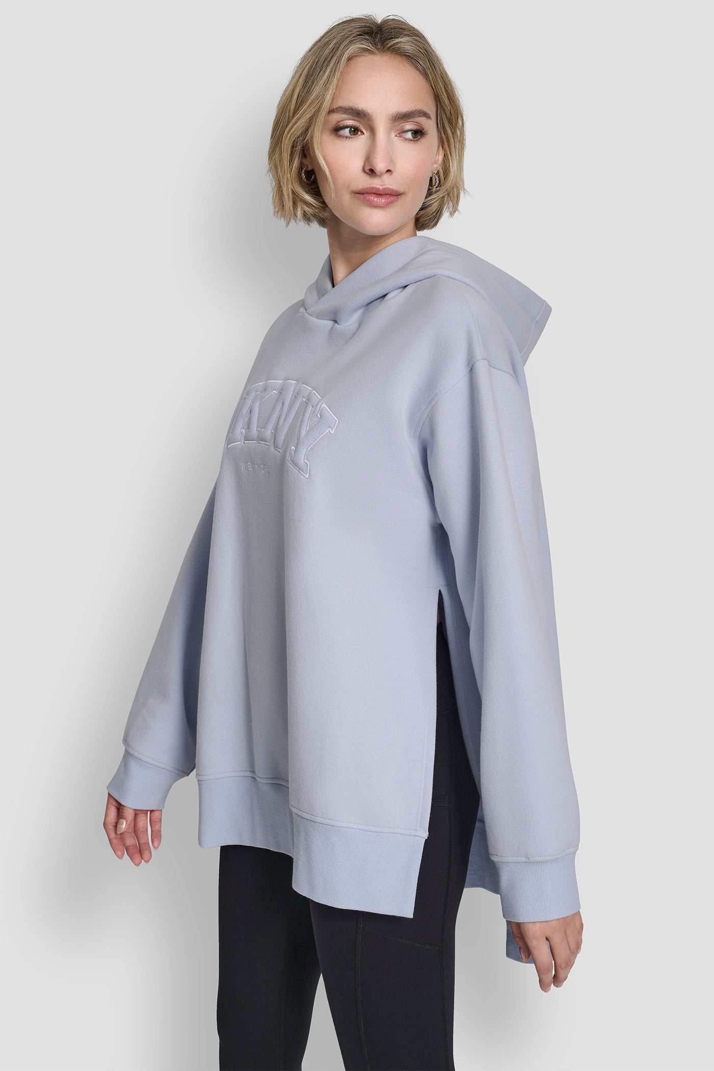 3D VARSITY LOGO OVERSIZED TUNIC HOODIE VIEW 3